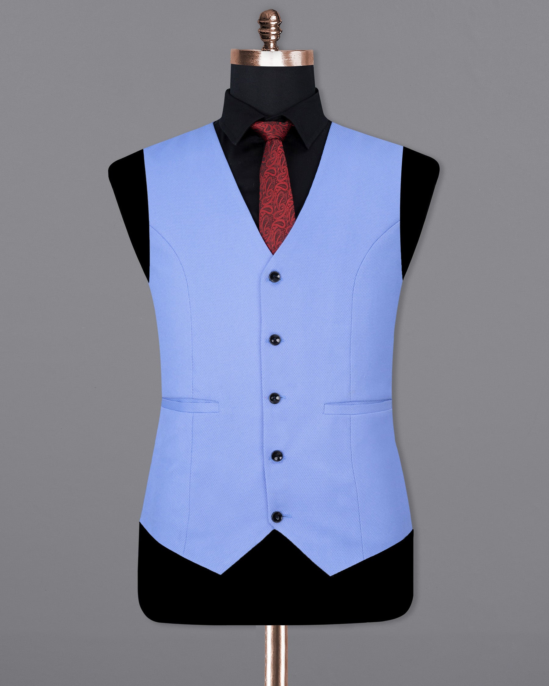 Jordy Blue Micro Textured Sports Waistcoat V1672-36, V1672-38, V1672-40, V1672-42, V1672-44, V1672-46, V1672-48, V1672-50, V1672-52, V1672-54, V1672-56, V1672-58, V1672-60