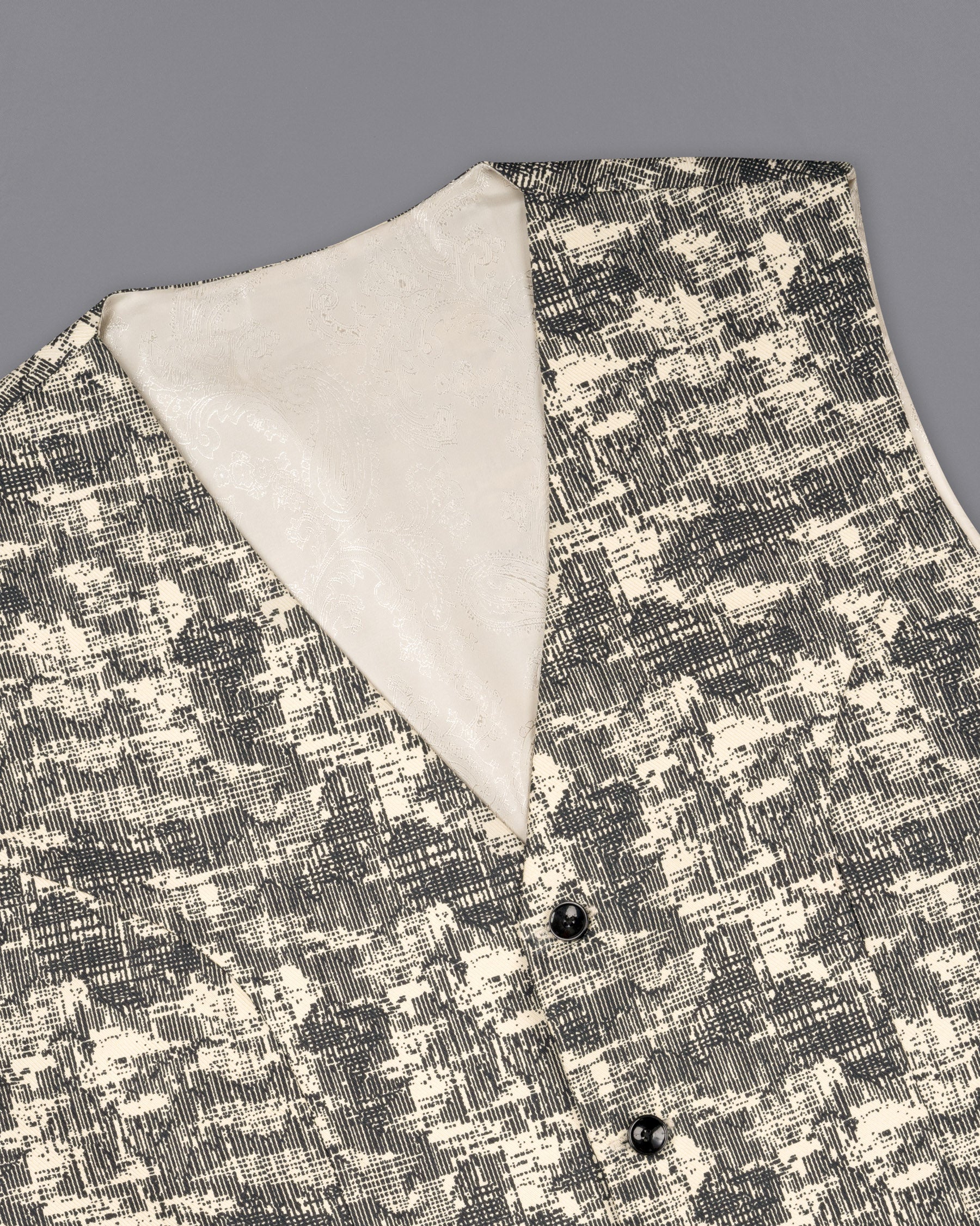 Bastille and Champagne Beige Abstract Print Textured Waistcoat V1680-36, V1680-38, V1680-40, V1680-42, V1680-44, V1680-46, V1680-48, V1680-50, V1680-52, V1680-54, V1680-56, V1680-58, V1680-60