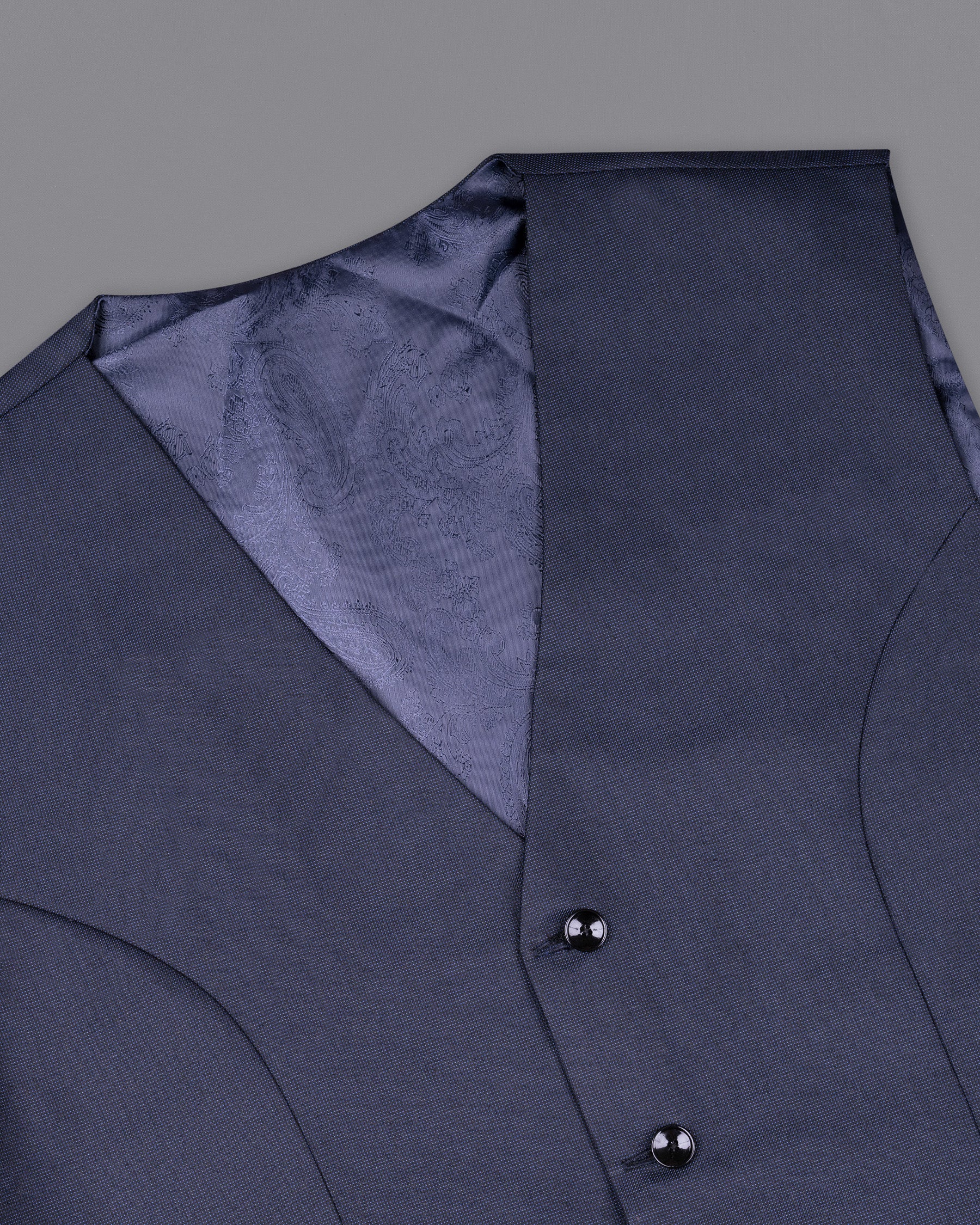 River Bed Blue Textured Waistcoat