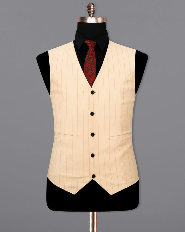 Light Apricot Striped Waistcoat