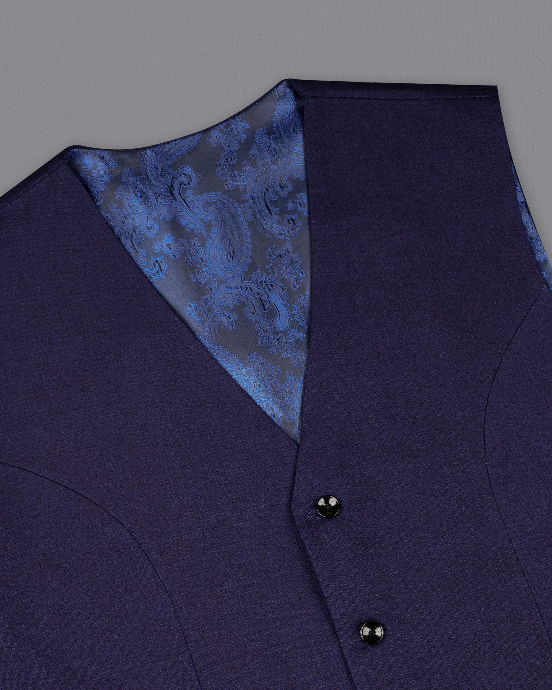 Gunmetal Blue Premium Cotton Waistcoat