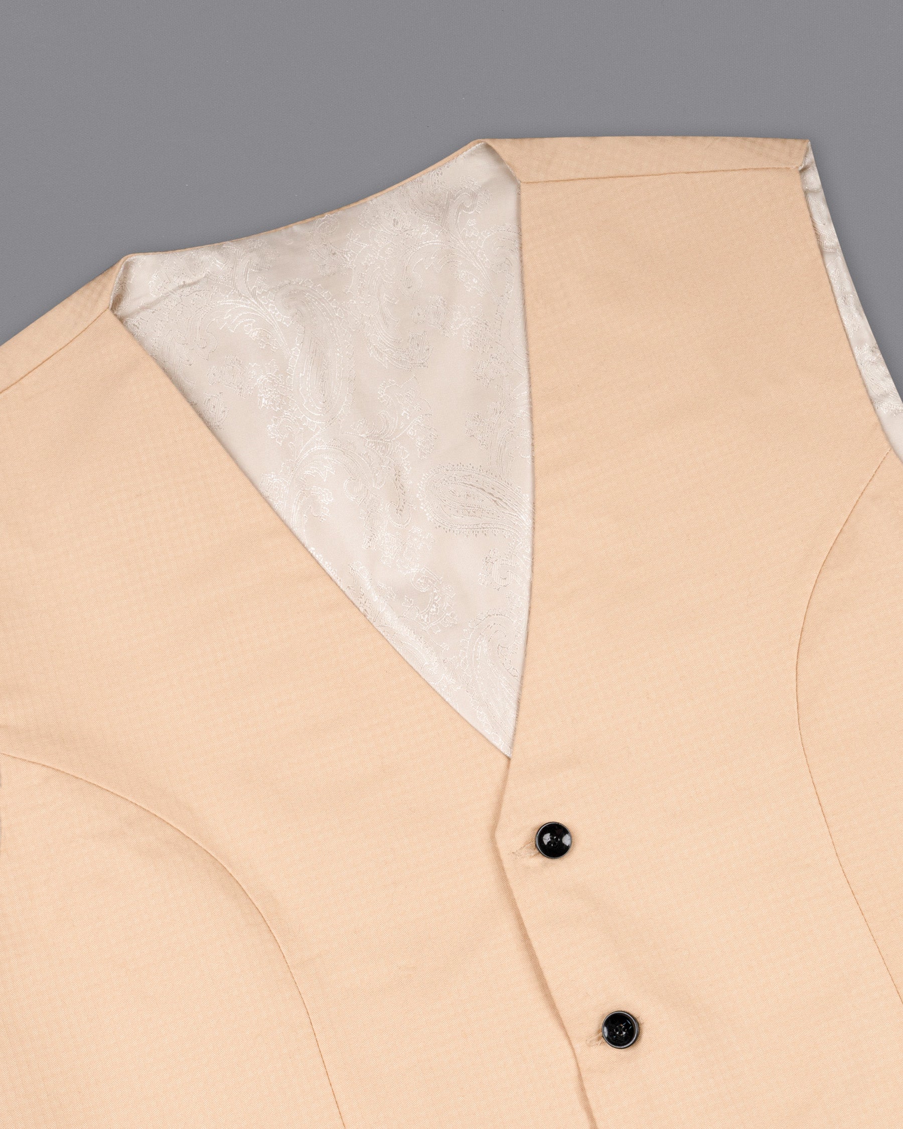 Desert Sand Cream micro Checkered Waistcoat