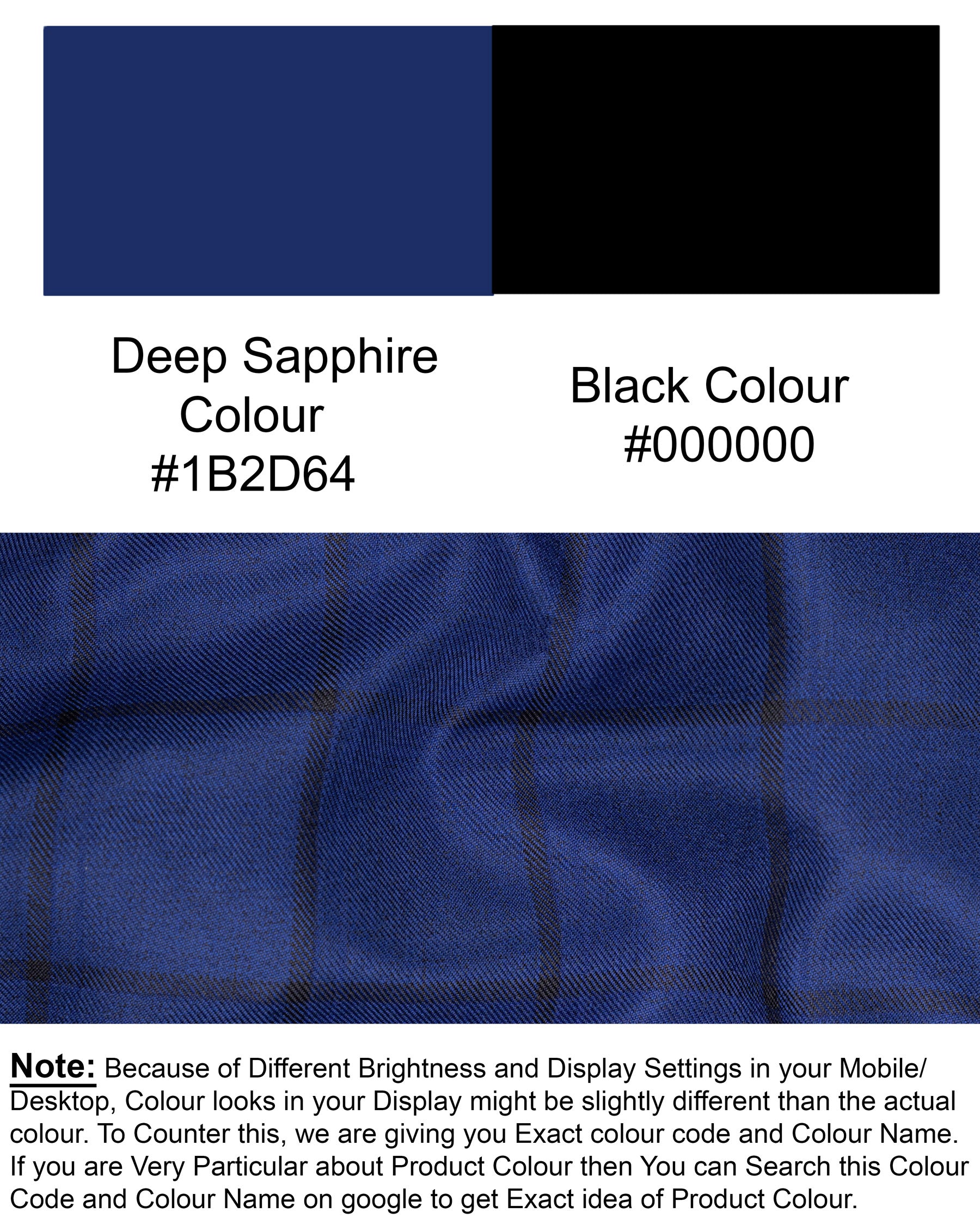 Deep Sapphire Windowpane Waistcoat