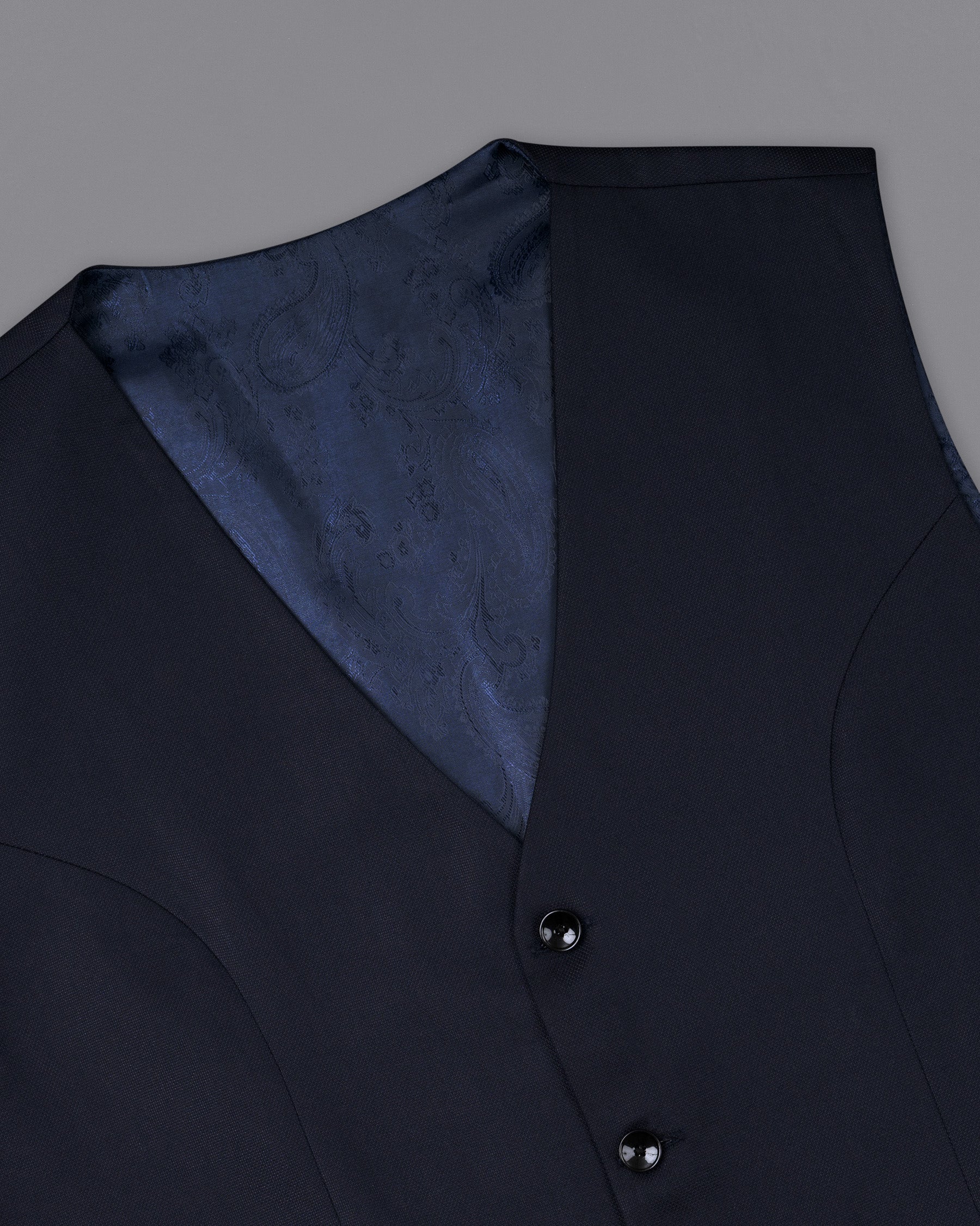 Ebony Clay Blue textured Waistcoat V1773-36, V1773-38, V1773-40, V1773-42, V1773-44, V1773-46, V1773-48, V1773-50, V1773-52, V1773-54, V1773-56, V1773-58, V1773-60