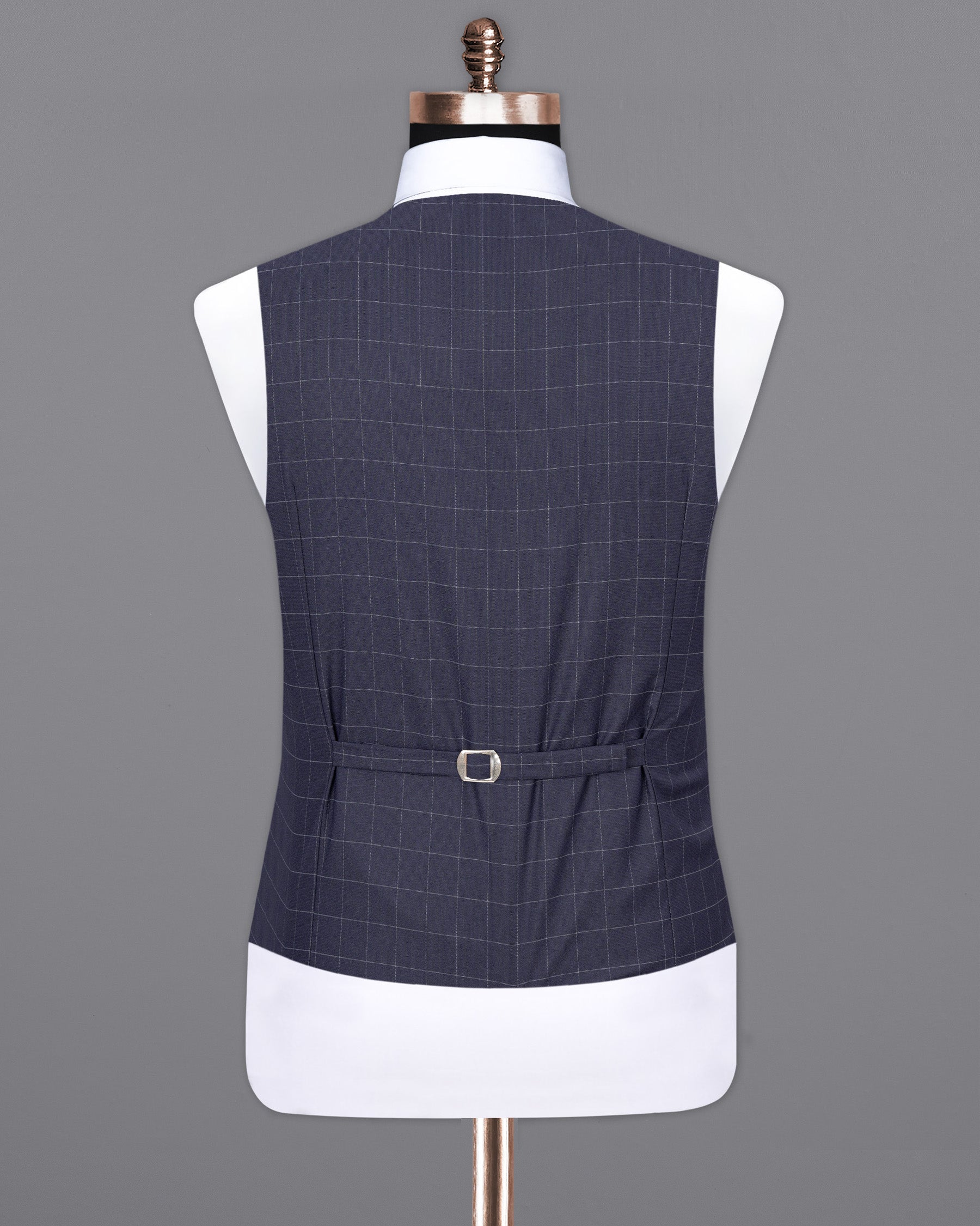 Gun Powder Blue Plaid Waistcoat V1835-36, V1835-38, V1835-40, V1835-42, V1835-44, V1835-46, V1835-48, V1835-50, V1835-52, V1835-54, V1835-56, V1835-58, V1835-60