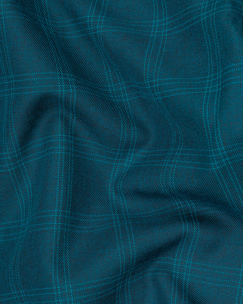 Dark Teal Plaid Strapped Waistcoat V1845-36, V1845-38, V1845-40, V1845-42, V1845-44, V1845-46, V1845-48, V1845-50, V1845-52, V1845-54, V1845-56, V1845-58, V1845-60