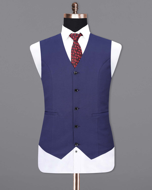 Jacarta Blue Triangle Textured Waistcoat V1867-36, V1867-38, V1867-40, V1867-42, V1867-44, V1867-46, V1867-48, V1867-50, V1867-52, V1867-54, V1867-56, V1867-58, V1867-60