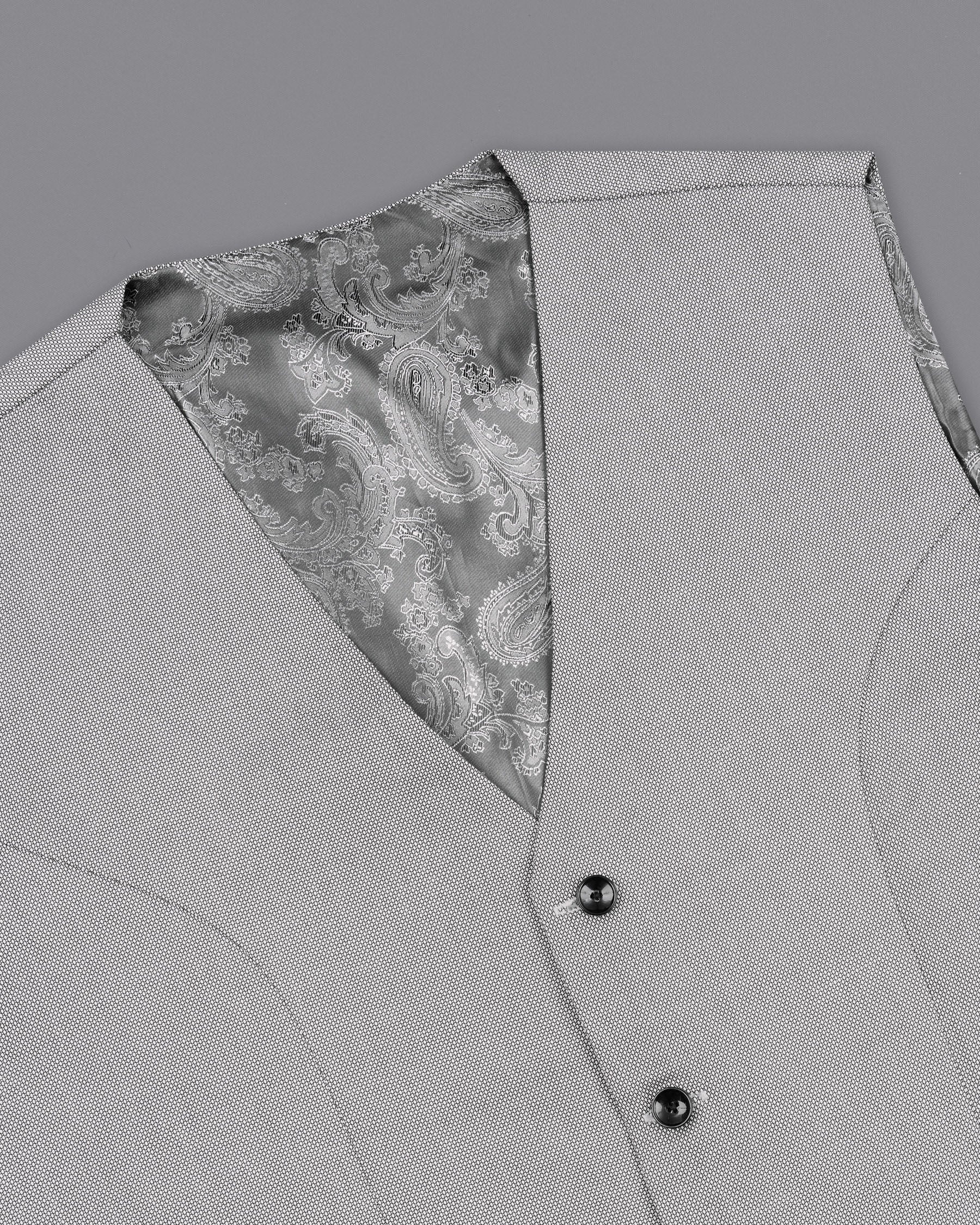 Ghost Grey Textured Waistcoat V1879-36, V1879-38, V1879-40, V1879-42, V1879-44, V1879-46, V1879-48, V1879-50, V1879-52, V1879-54, V1879-56, V1879-58, V1879-60