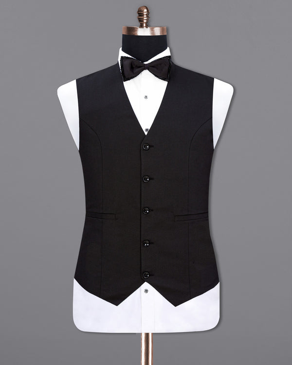 Jade Black Solid Waistcoat V1880-36, V1880-38, V1880-40, V1880-42, V1880-44, V1880-46, V1880-48, V1880-50, V1880-52, V1880-54, V1880-56, V1880-58, V1880-60