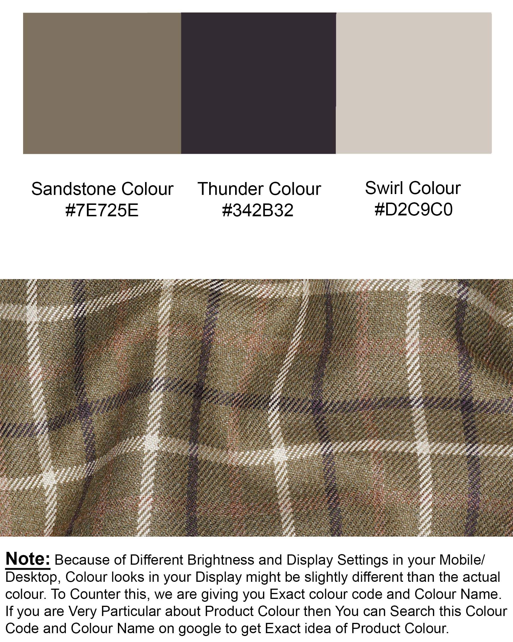 Sandstone Brown Plaid Waistcoat V1886-36, V1886-38, V1886-40, V1886-42, V1886-44, V1886-46, V1886-48, V1886-50, V1886-52, V1886-54, V1886-56, V1886-58, V1886-60