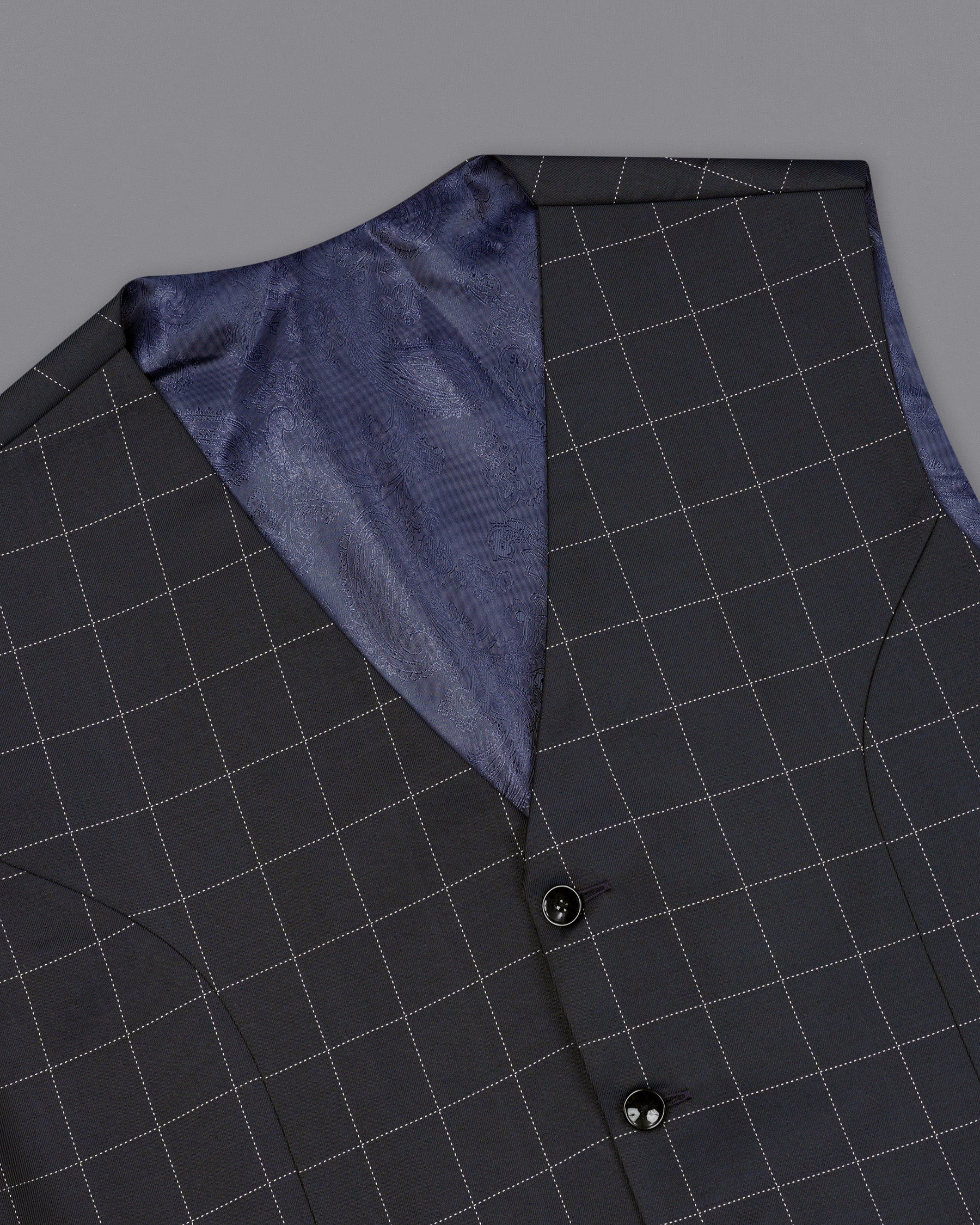 Thunder Blue Solid Waistcoat V1896-36, V1896-38, V1896-40, V1896-42, V1896-44, V1896-46, V1896-48, V1896-50, V1896-52, V1896-54, V1896-56, V1896-58, V1896-60