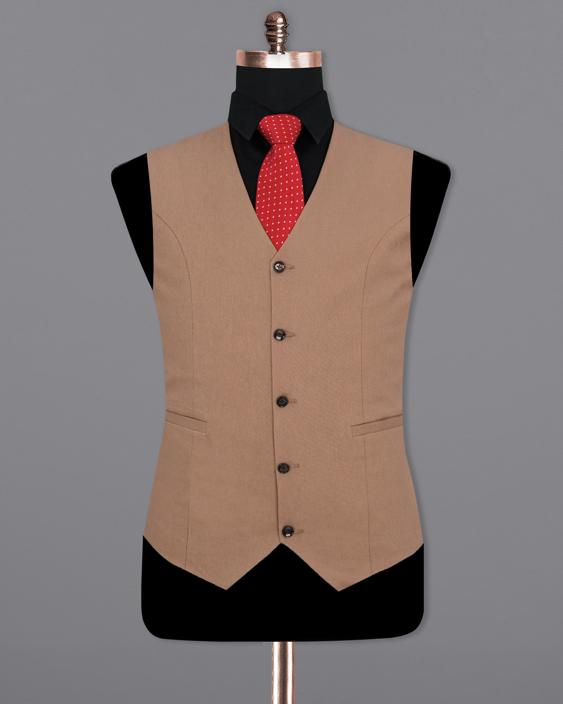 Dark Chestnut Brown Solid Waistcoat  V1904-36, V1904-38, V1904-40, V1904-42, V1904-44, V1904-46, V1904-48, V1904-50, V1904-52, V1904-54, V1904-56, V1904-58, V1904-60