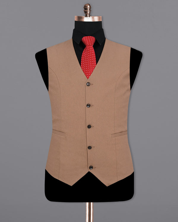 Dark Chestnut Brown Solid Waistcoat  V1904-36, V1904-38, V1904-40, V1904-42, V1904-44, V1904-46, V1904-48, V1904-50, V1904-52, V1904-54, V1904-56, V1904-58, V1904-60