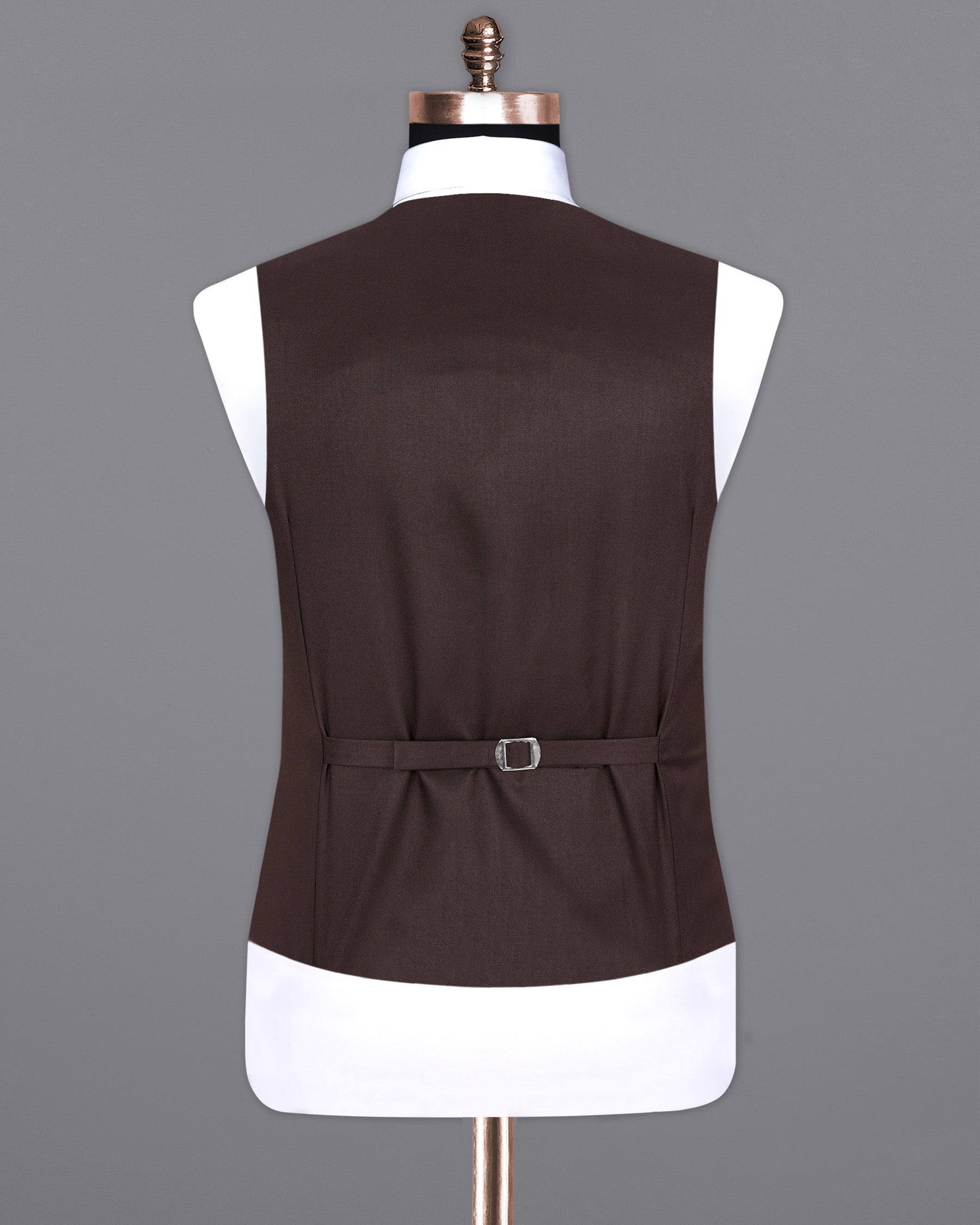 Bistre Brown Solid Waistcoat V1910-36, V1910-38, V1910-40, V1910-42, V1910-44, V1910-46, V1910-48, V1910-50, V1910-52, V1910-54, V1910-56, V1910-58, V1910-60