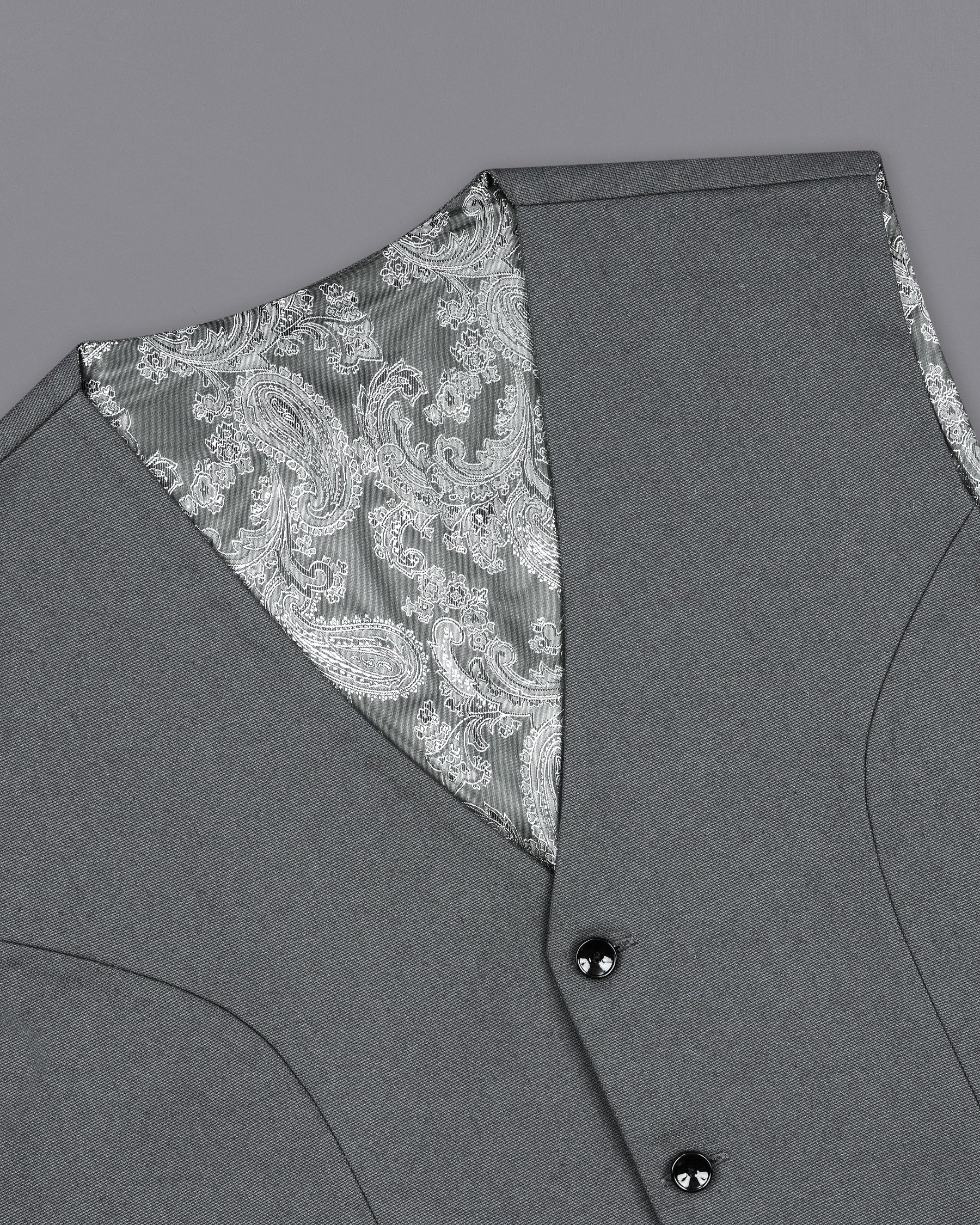 Limed Spruce Grey Textured Waistcoat V1919-36, V1919-38, V1919-40, V1919-42, V1919-44, V1919-46, V1919-48, V1919-50, V1919-52, V1919-54, V1919-56, V1919-58, V1919-60