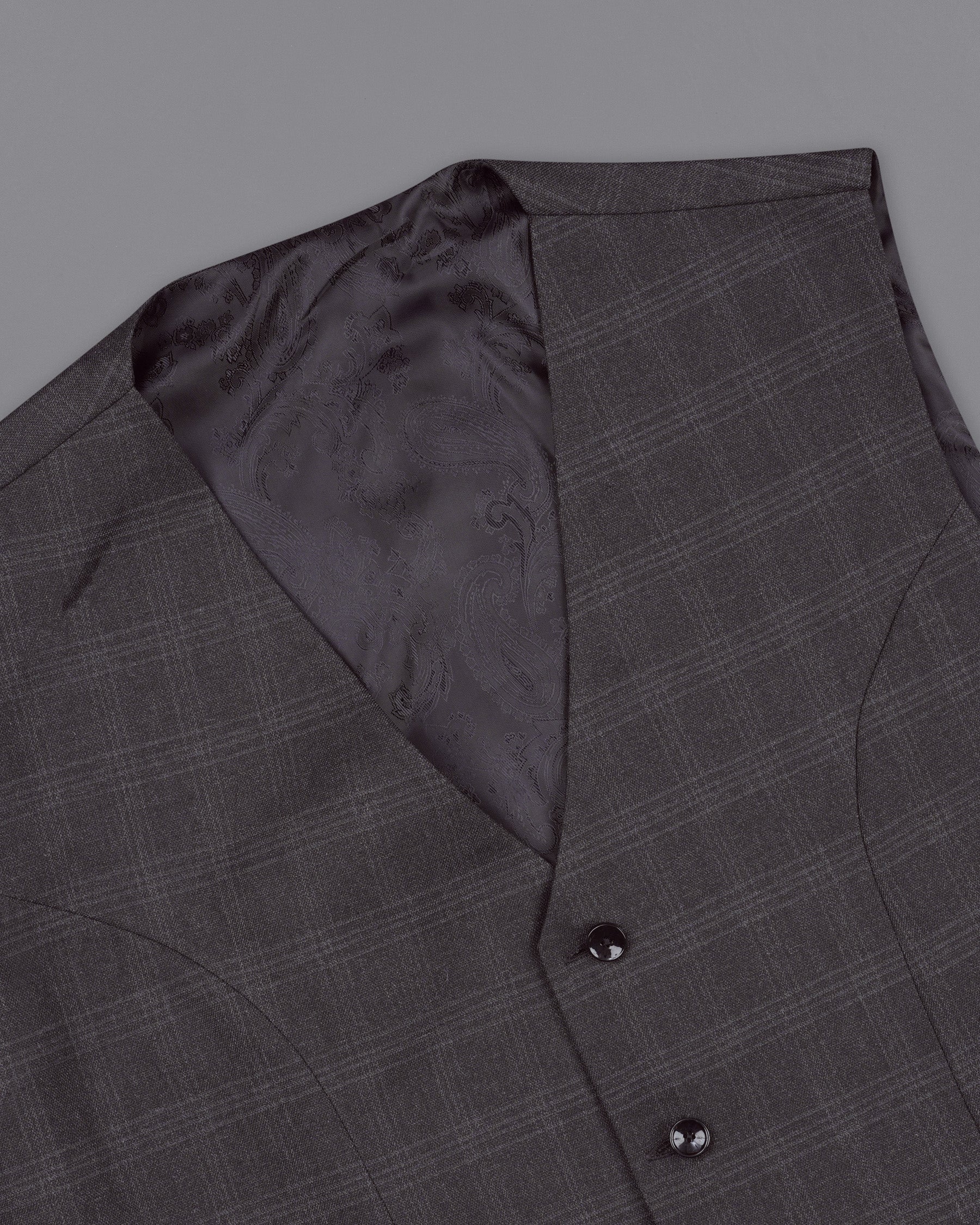 Tuatara Gray Plaid Waistcoat V1934-36, V1934-38, V1934-40, V1934-42, V1934-44, V1934-46, V1934-48, V1934-50, V1934-52, V1934-54, V1934-56, V1934-58, V1934-60