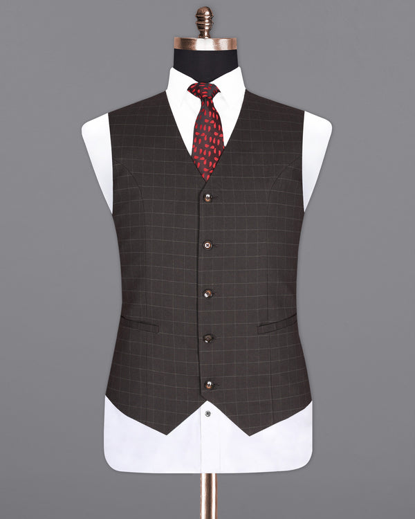 Thunder Brown Plaid Waistcoat V1935-36, V1935-38, V1935-40, V1935-42, V1935-44, V1935-46, V1935-48, V1935-50, V1935-52, V1935-54, V1935-56, V1935-58, V1935-60