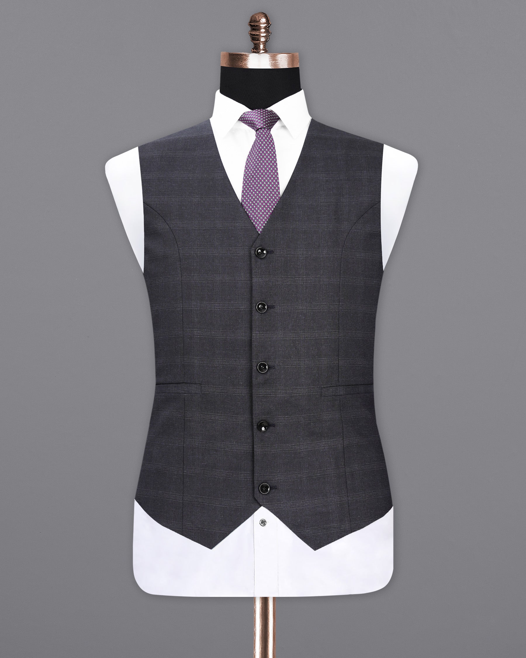 Tuatara Gray Plaid Waistcoat V1950-36, V1950-38, V1950-40, V1950-42, V1950-44, V1950-46, V1950-48, V1950-50, V1950-52, V1950-54, V1950-56, V1950-58, V1950-60