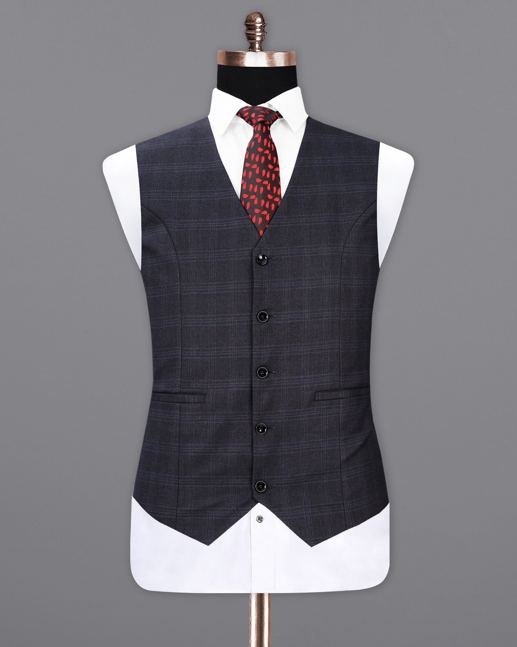 Mirage Gray Plaid Waistcoat V1951-36, V1951-38, V1951-40, V1951-42, V1951-44, V1951-46, V1951-48, V1951-50, V1951-52, V1951-54, V1951-56, V1951-58, V1951-60