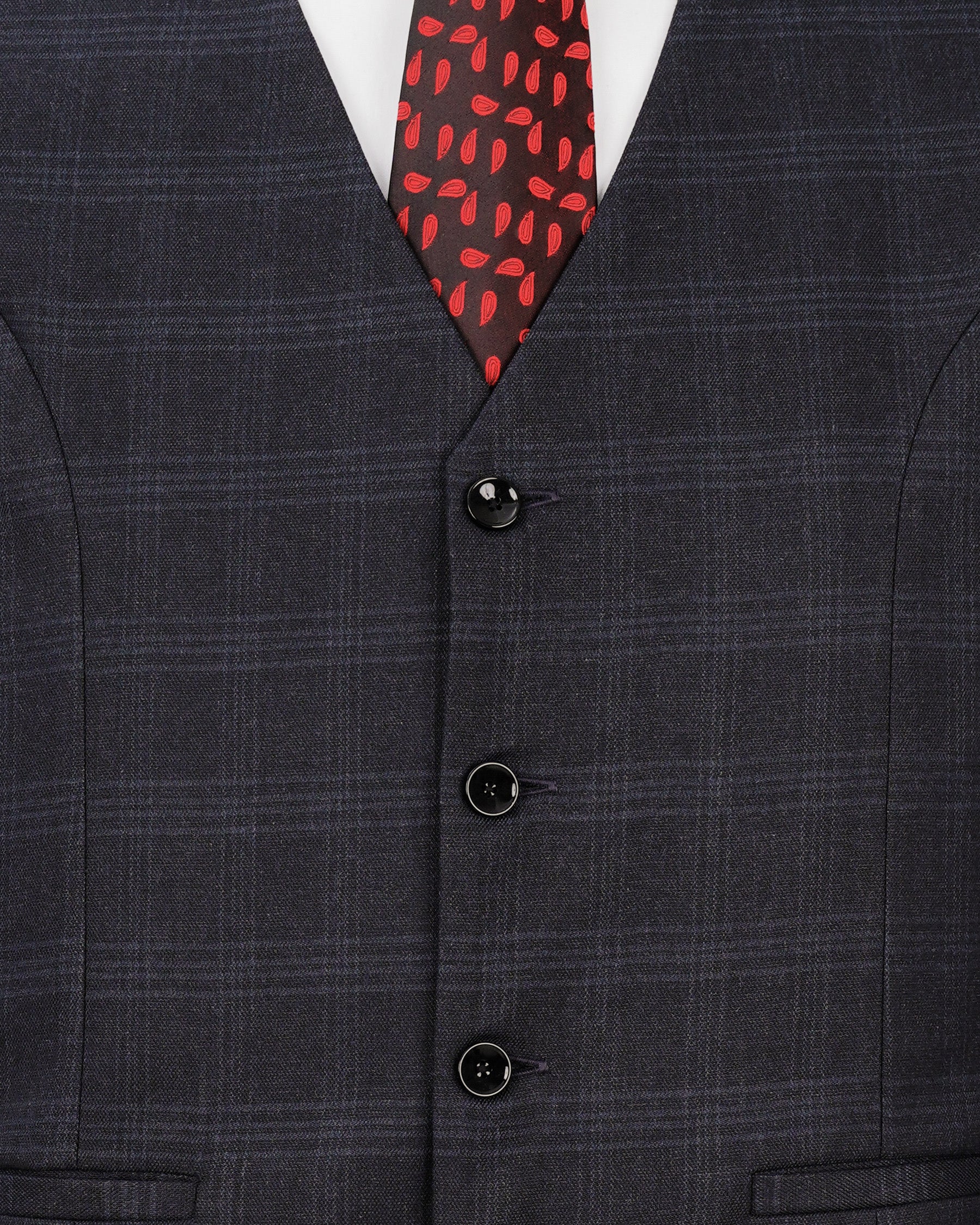 Mirage Gray Plaid Waistcoat V1951-36, V1951-38, V1951-40, V1951-42, V1951-44, V1951-46, V1951-48, V1951-50, V1951-52, V1951-54, V1951-56, V1951-58, V1951-60