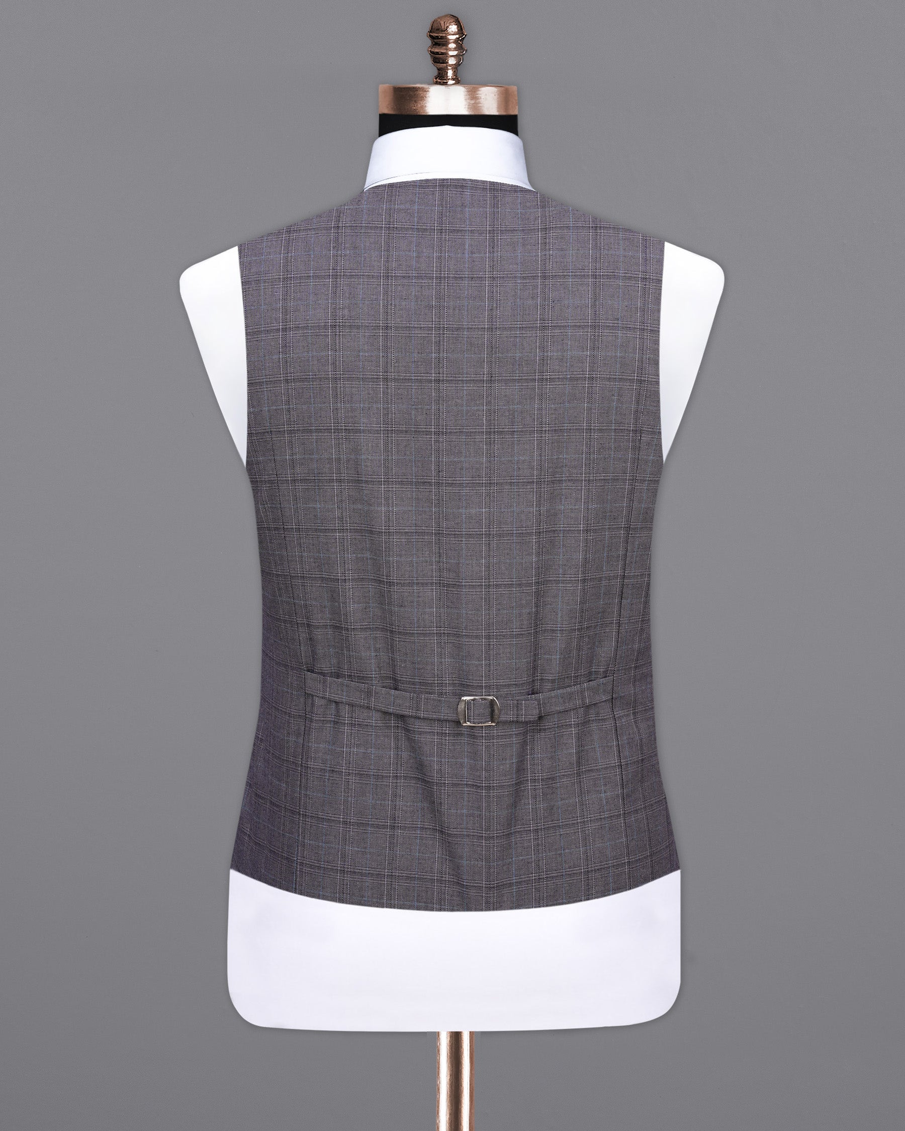 Mobster Grey Windowpane Premium Cotton Waistcoat V1991-36, V1991-38, V1991-40, V1991-42, V1991-44, V1991-46, V1991-48, V1991-50, V1991-52, V1991-54, V1991-56, V1991-58, V1991-60