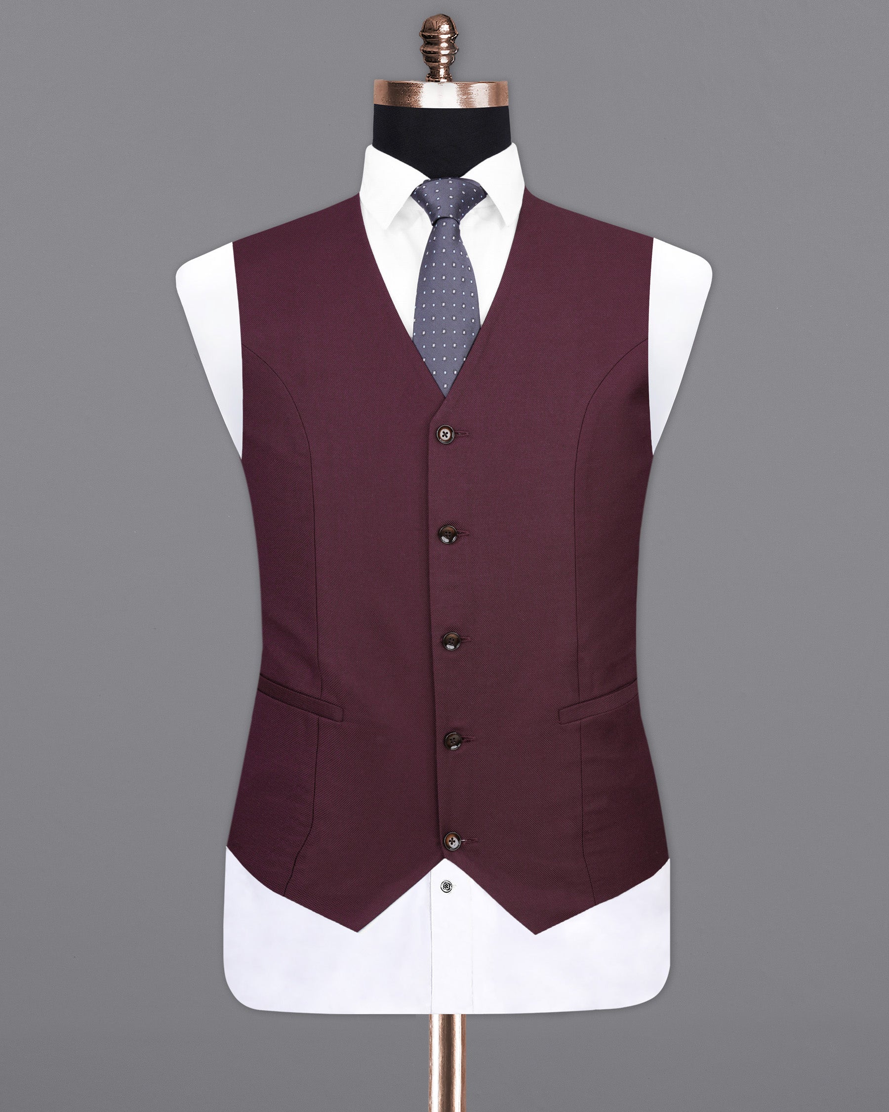 Cocoa Bean Maroon Waistcoat V1998-36, V1998-38, V1998-40, V1998-42, V1998-44, V1998-46, V1998-48, V1998-50, V1998-52, V1998-54, V1998-56, V1998-58, V1998-60