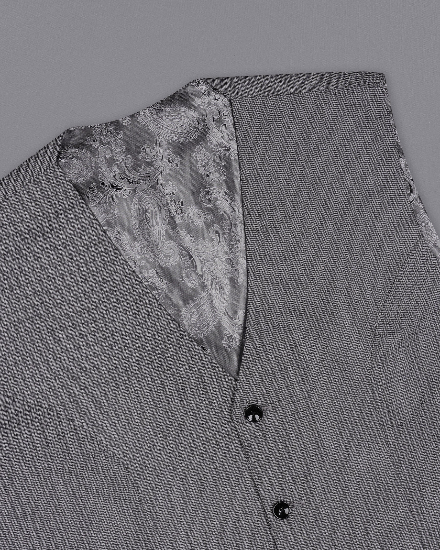 Mobster Gray Textured  Waistcoat V2002-36, V2002-38, V2002-40, V2002-42, V2002-44, V2002-46, V2002-48, V2002-50, V2002-52, V2002-54, V2002-56, V2002-58, V2002-60