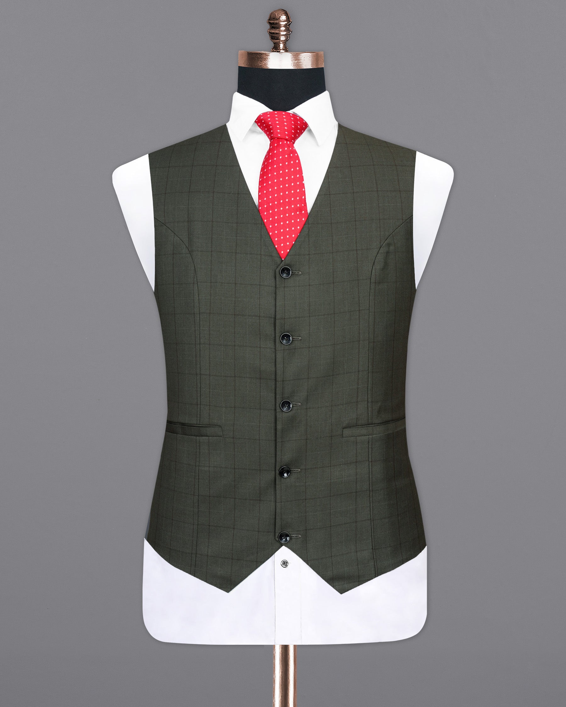 Tuatara Green Plaid Waistcoat V2012-36, V2012-38, V2012-40, V2012-42, V2012-44, V2012-46, V2012-48, V2012-50, V2012-52, V2012-54, V2012-56, V2012-58, V2012-60