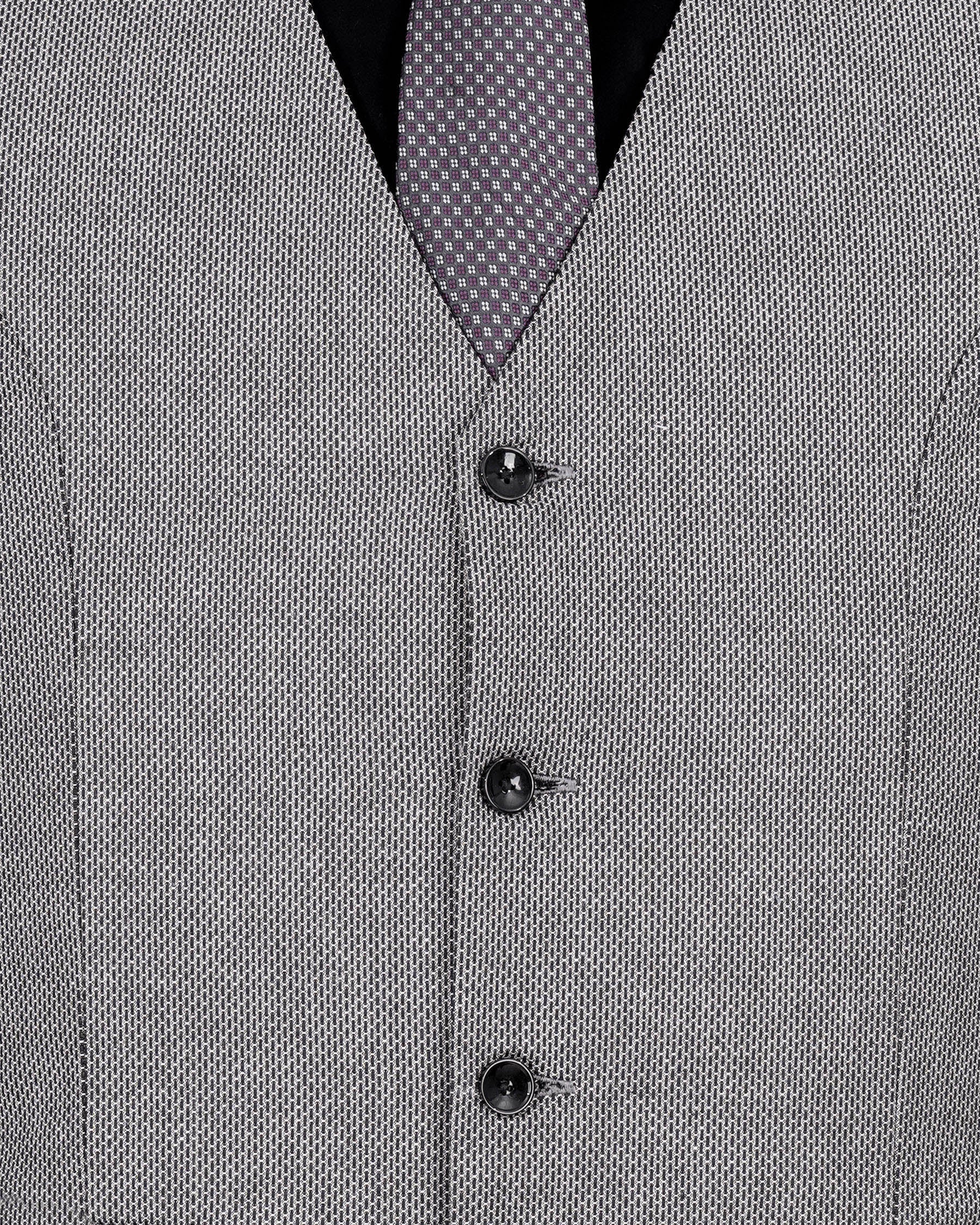 Pale Slate Gray and Black Premium Waistcoat V2021-36, V2021-38, V2021-40, V2021-42, V2021-44, V2021-46, V2021-48, V2021-50, V2021-52, V2021-54, V2021-56, V2021-58, V2021-60