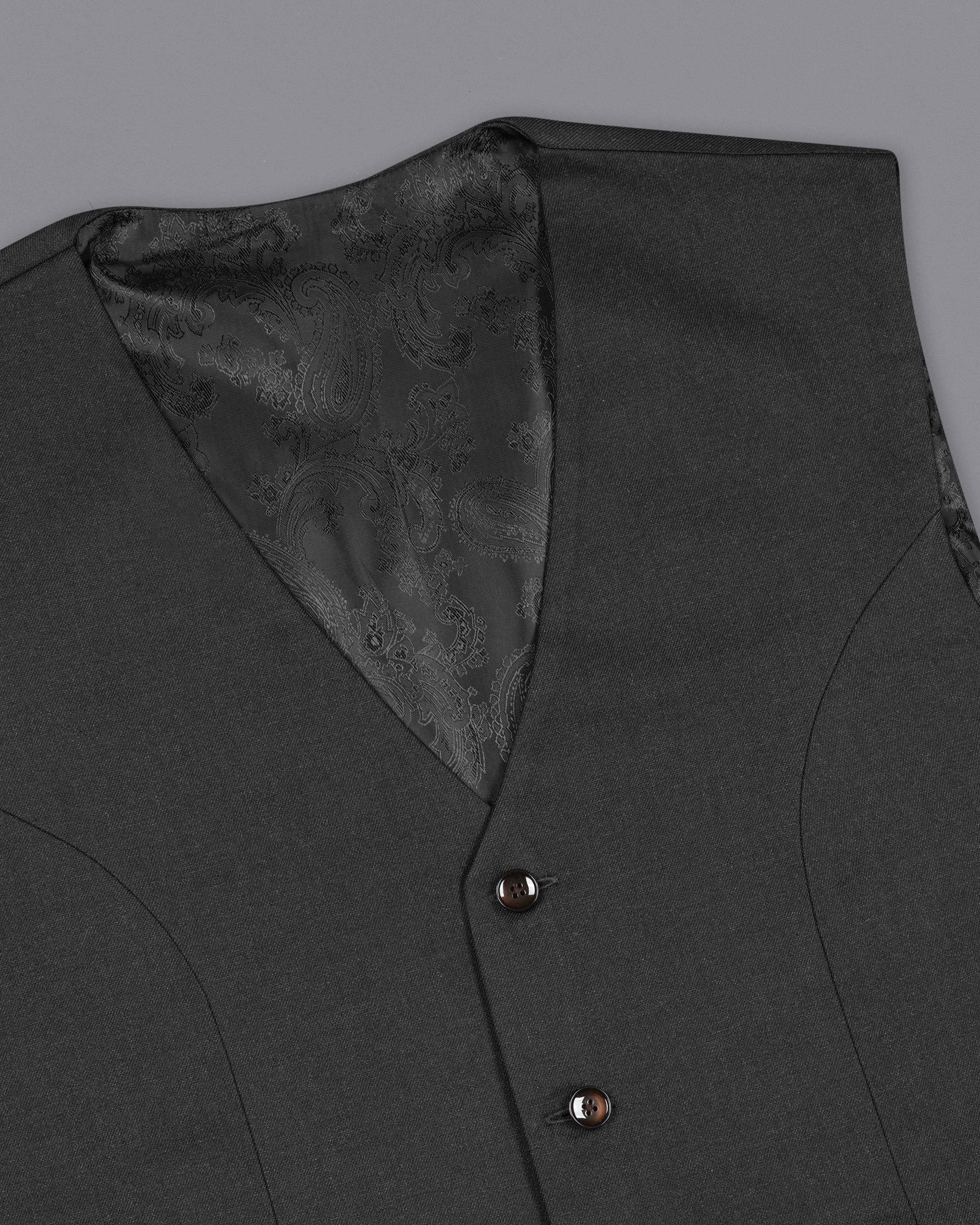 Mine Shaft Gray Pure Wool Waistcoat V2047-36, V2047-38, V2047-40, V2047-42, V2047-44, V2047-46, V2047-48, V2047-50, V2047-52, V2047-54, V2047-56, V2047-58, V2047-60