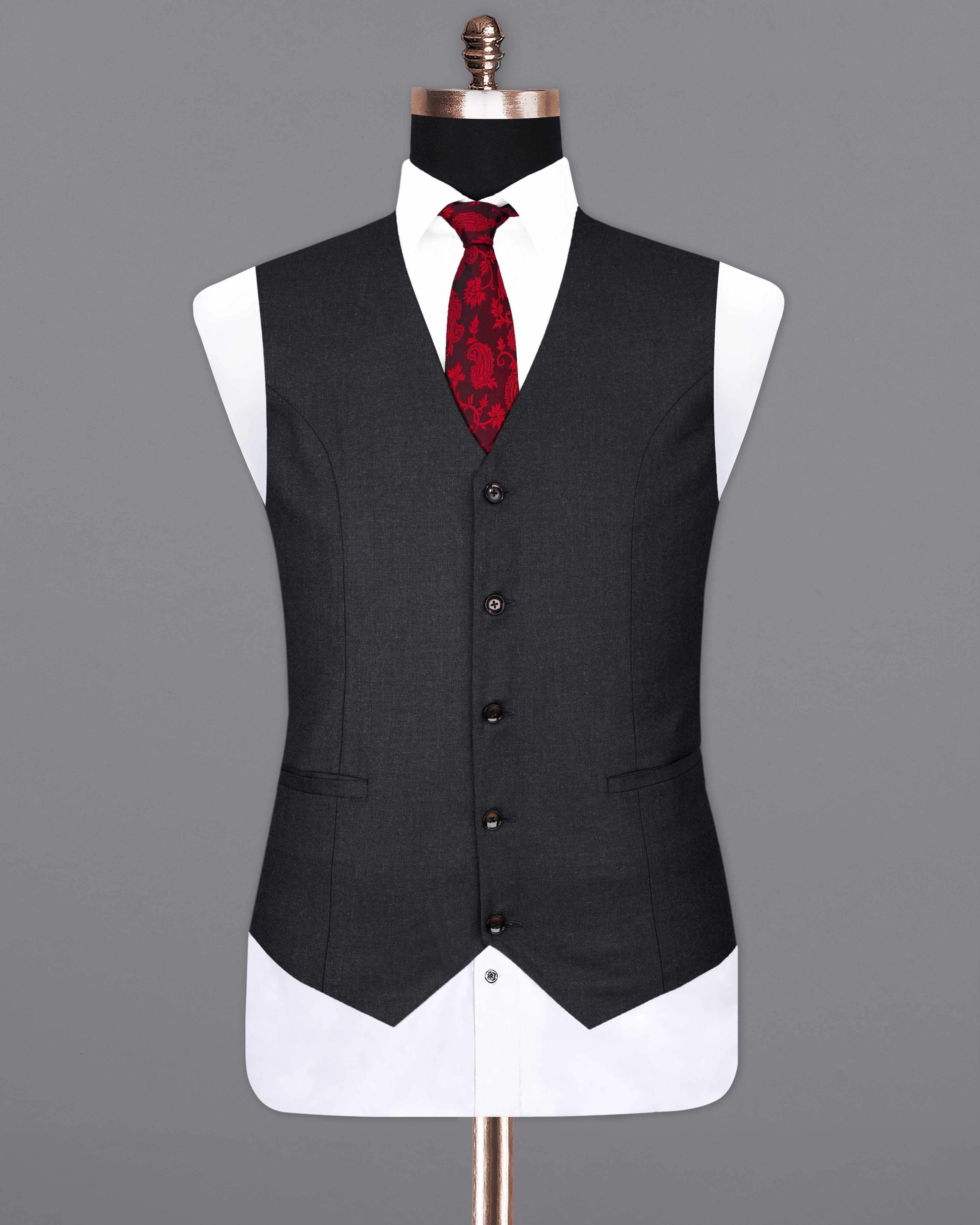 Mirage Black Textured Waistcoat V2052-36, V2052-38, V2052-40, V2052-42, V2052-44, V2052-46, V2052-48, V2052-50, V2052-52, V2052-54, V2052-56, V2052-58, V2052-60