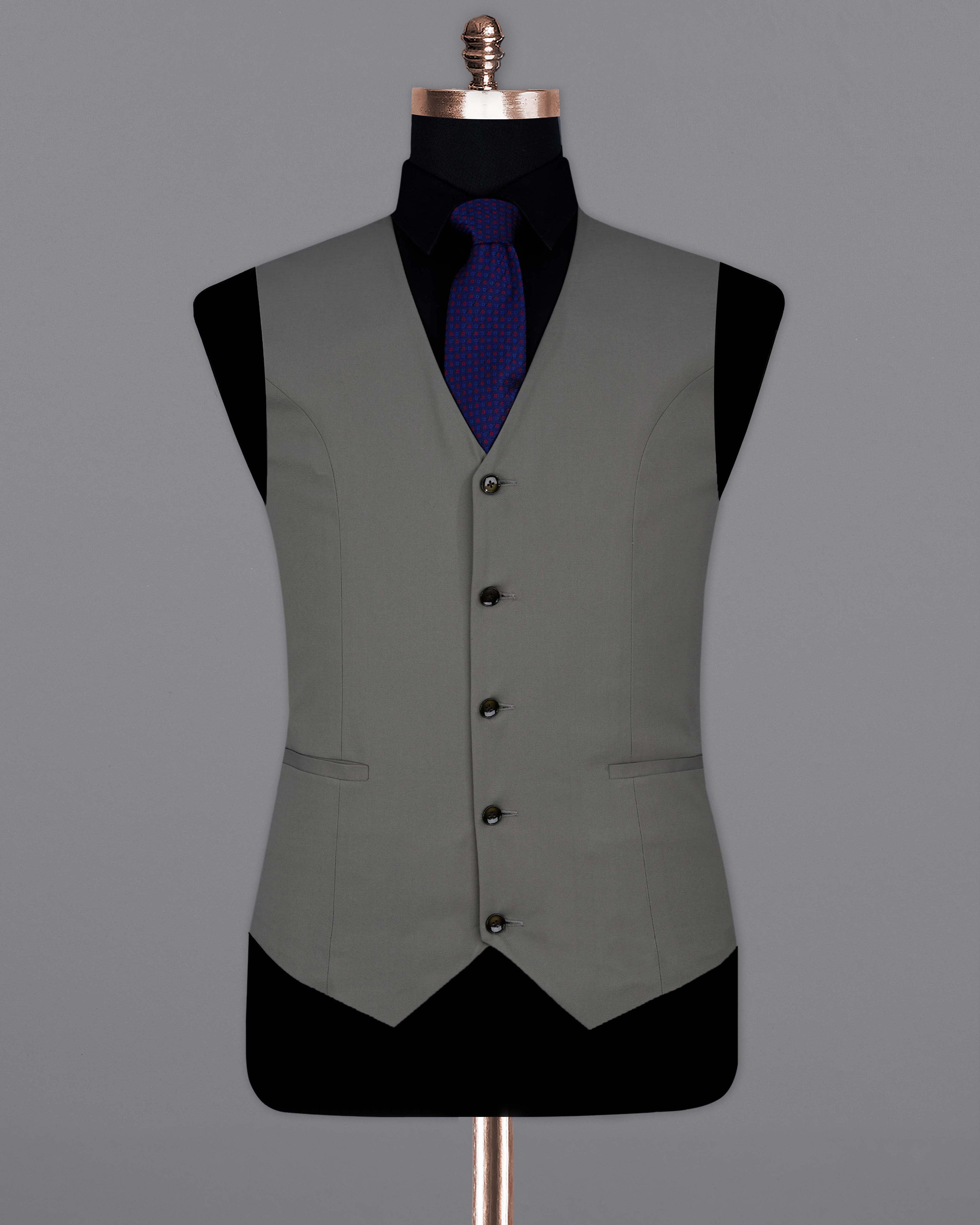 Storm Dust Gray Textured Waistcoat V2056-36, V2056-38, V2056-40, V2056-42, V2056-44, V2056-46, V2056-48, V2056-50, V2056-52, V2056-54, V2056-56, V2056-58, V2056-60