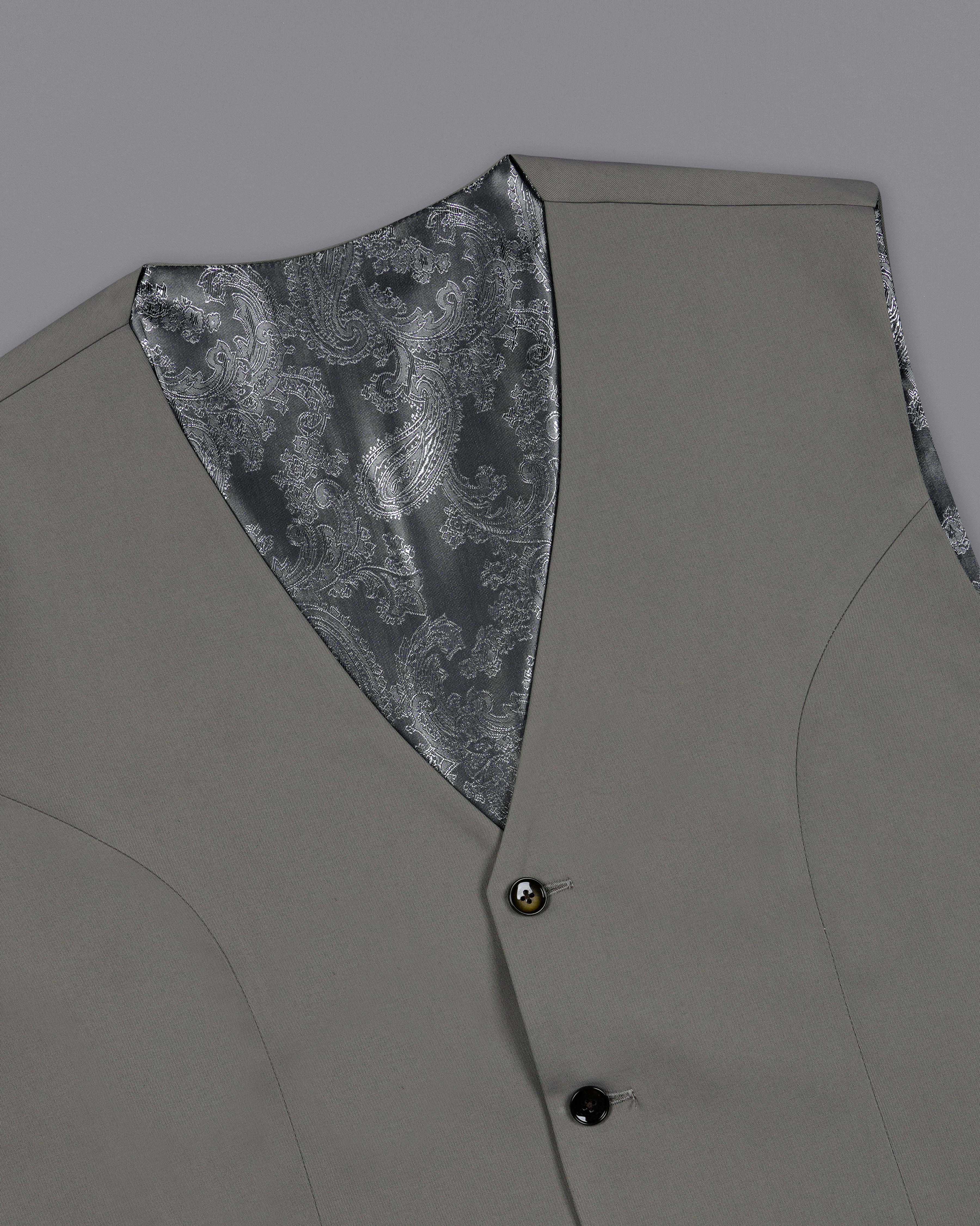 Storm Dust Gray Textured Waistcoat V2056-36, V2056-38, V2056-40, V2056-42, V2056-44, V2056-46, V2056-48, V2056-50, V2056-52, V2056-54, V2056-56, V2056-58, V2056-60