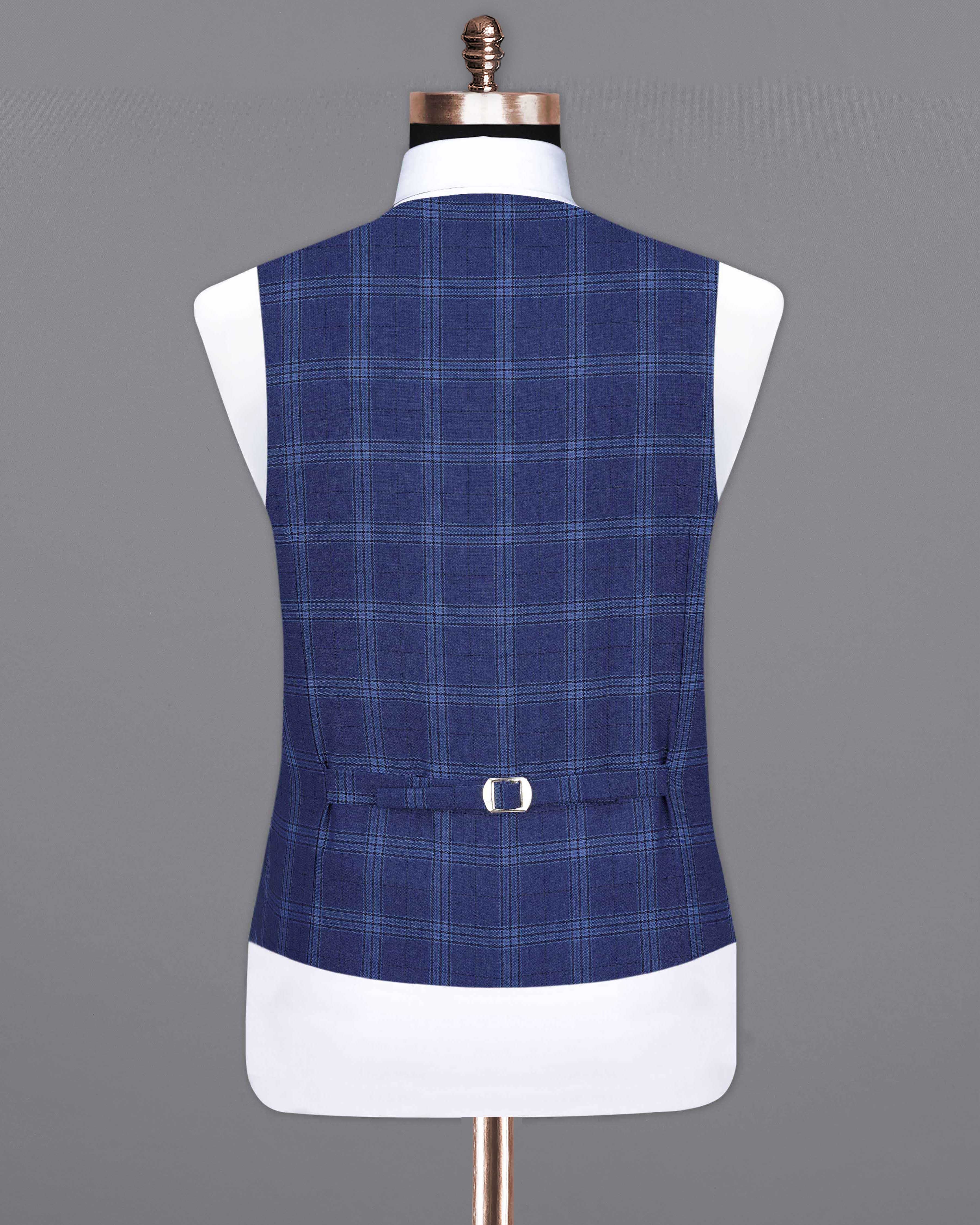 Rhino Blue Plaid Waistcoat V2062-36, V2062-38, V2062-40, V2062-42, V2062-44, V2062-46, V2062-48, V2062-50, V2062-52, V2062-54, V2062-56, V2062-58, V2062-60