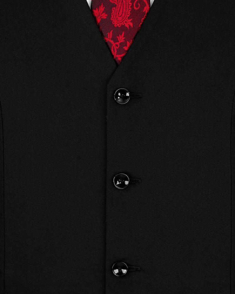 Jade Black Textured Waistcoat V2063-36, V2063-38, V2063-40, V2063-42, V2063-44, V2063-46, V2063-48, V2063-50, V2063-52, V2063-54, V2063-56, V2063-58, V2063-60