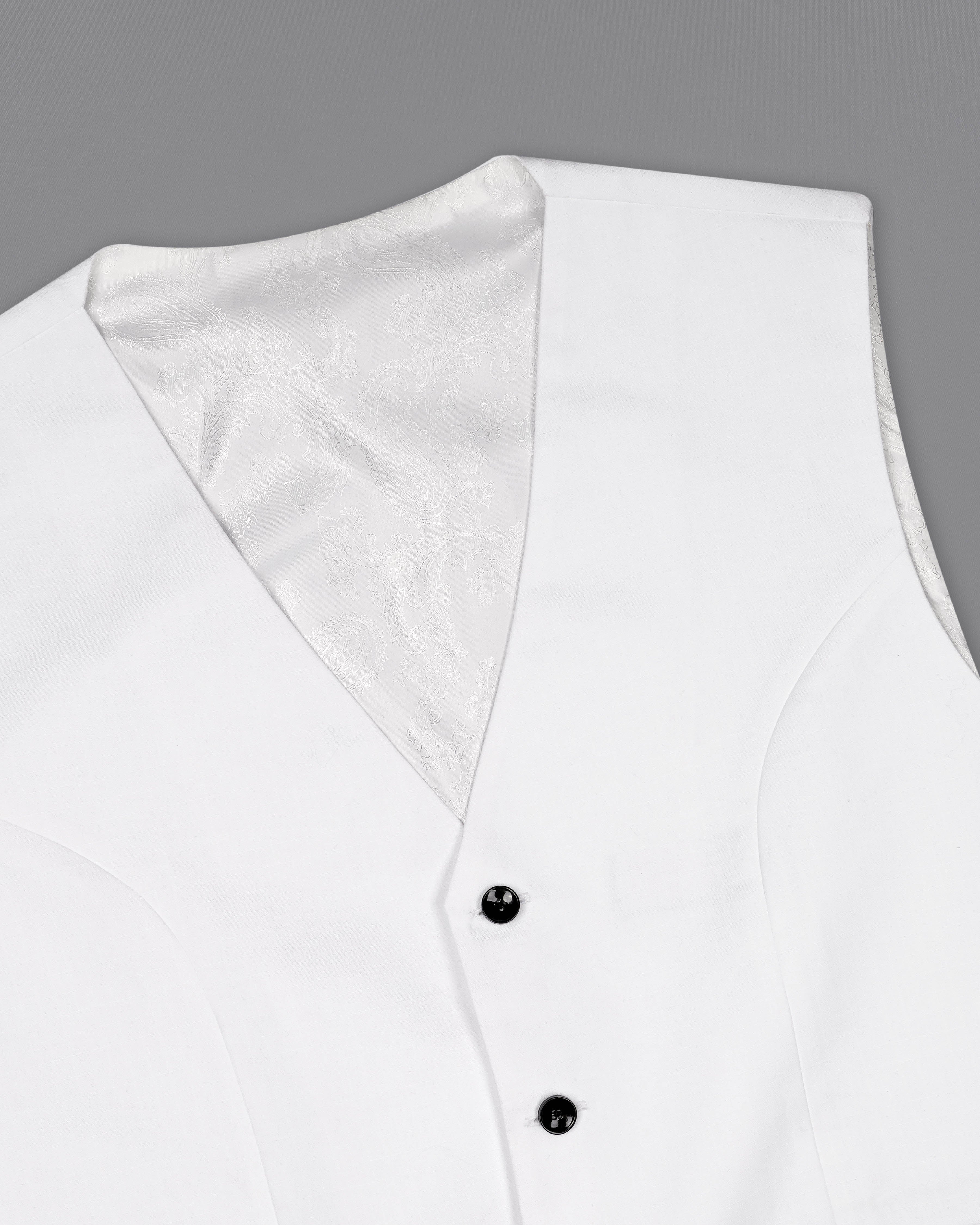 Bright White Premium Cotton Designer Waistcoat V2065-36, V2065-38, V2065-40, V2065-42, V2065-44, V2065-46, V2065-48, V2065-50, V2065-52, V2065-54, V2065-56, V2065-58, V2065-60