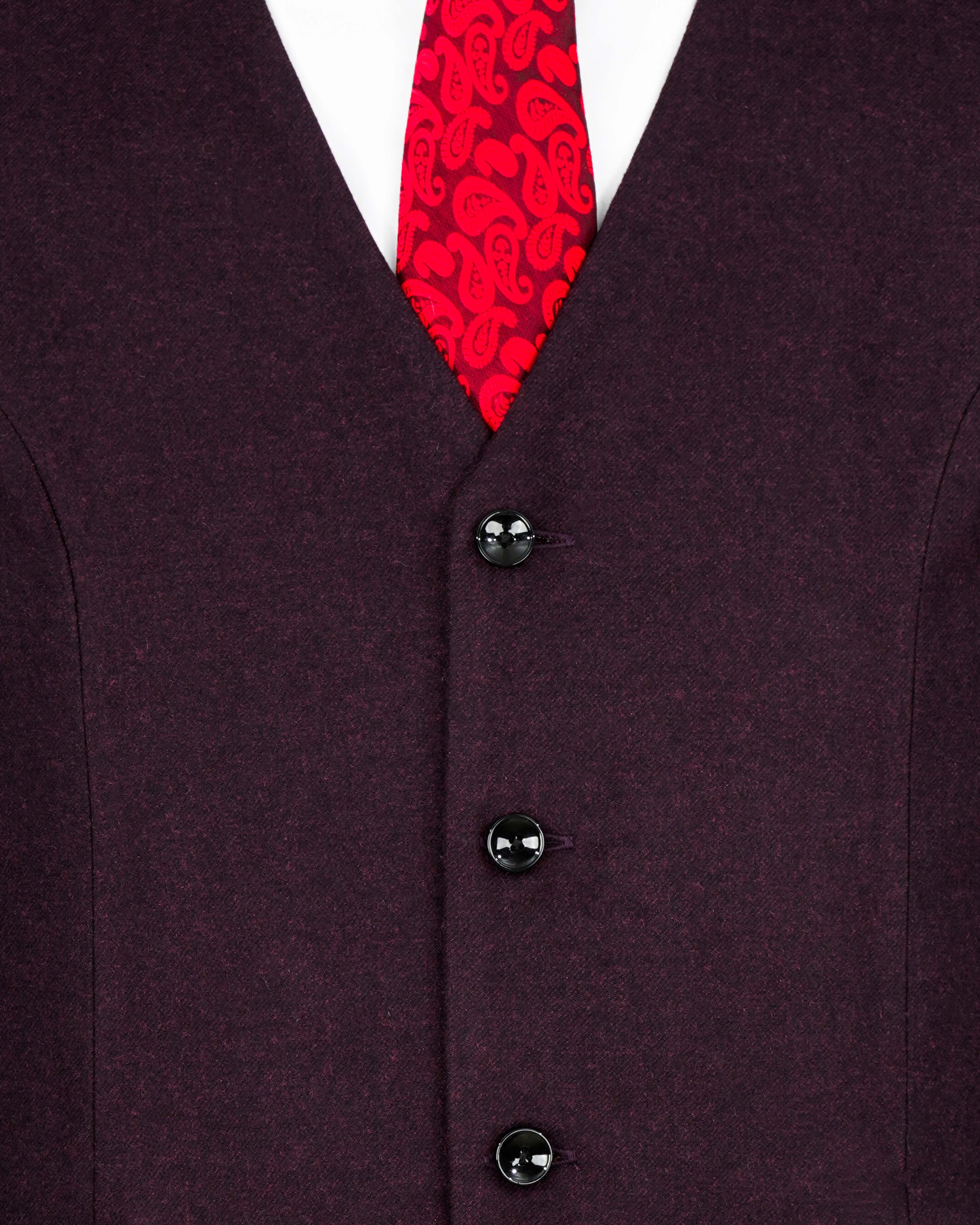 Toledo Wine Pure Wool Textured Waistcoat V2067-36, V2067-38, V2067-40, V2067-42, V2067-44, V2067-46, V2067-48, V2067-50, V2067-52, V2067-54, V2067-56, V2067-58, V2067-60