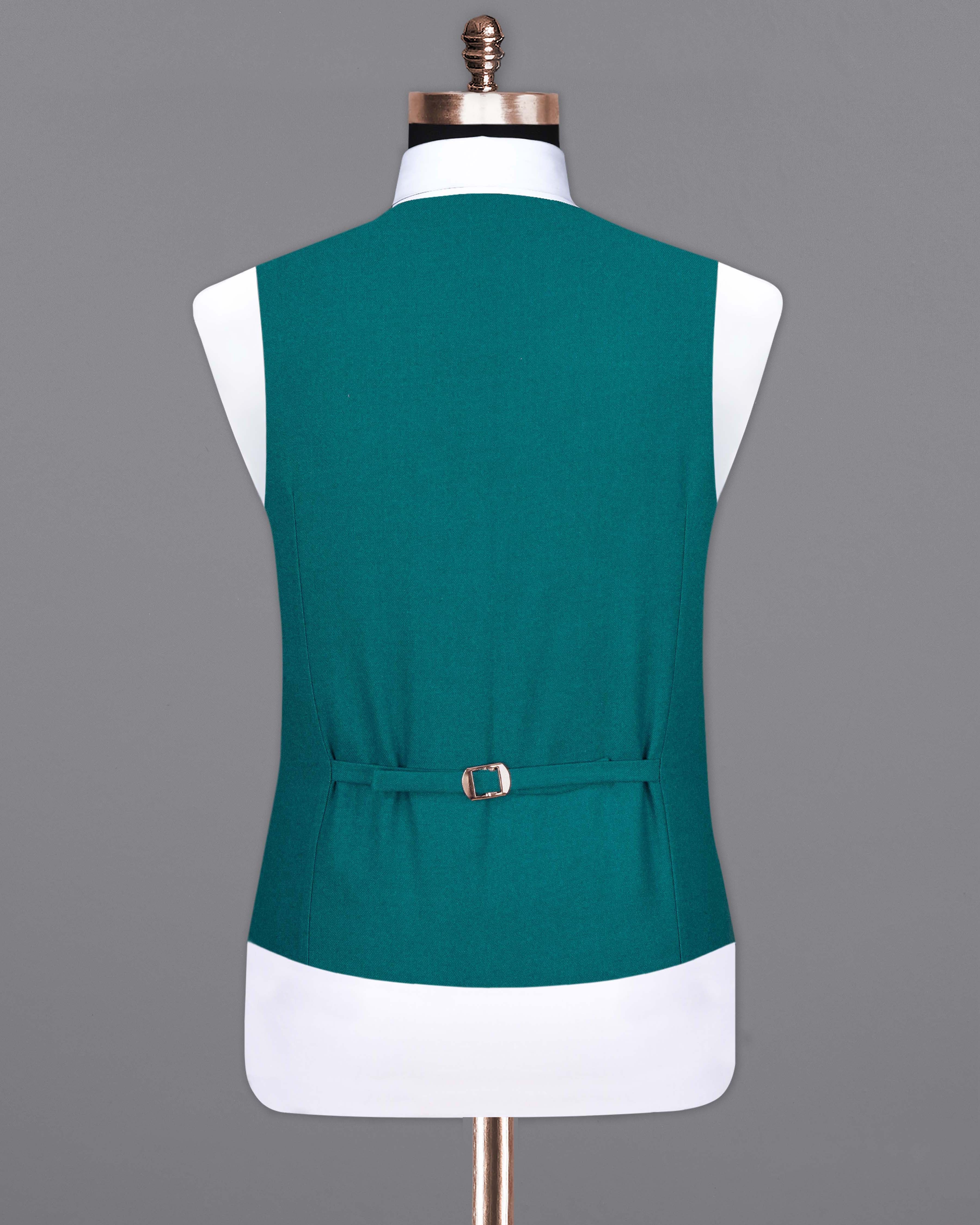 Turquoise Pure Wool Textured Waistcoat V2068-36, V2068-38, V2068-40, V2068-42, V2068-44, V2068-46, V2068-48, V2068-50, V2068-52, V2068-54, V2068-56, V2068-58, V2068-60