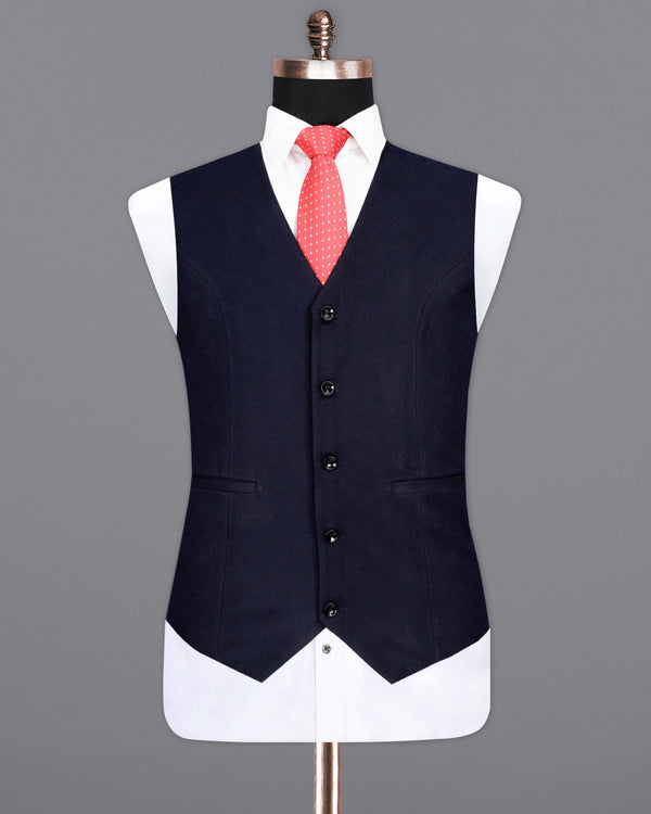 Mirage Blue Pure Wool Single Breasted Waistcoat V2071-36, V2071-38, V2071-40, V2071-42, V2071-44, V2071-46, V2071-48, V2071-50, V2071-52, V2071-54, V2071-56, V2071-58, V2071-60