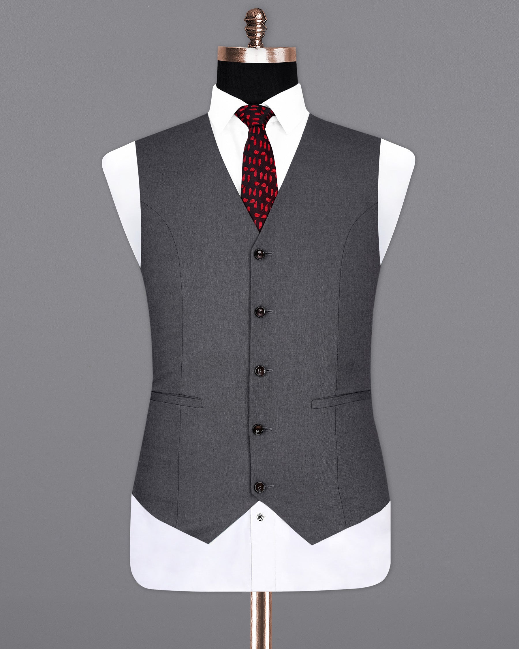 Wenge Gray Textured Waistcoat  V2091-36, V2091-38, V2091-40, V2091-42, V2091-44, V2091-46, V2091-48, V2091-50, V2091-52, V2091-54, V2091-56, V2091-58, V2091-60