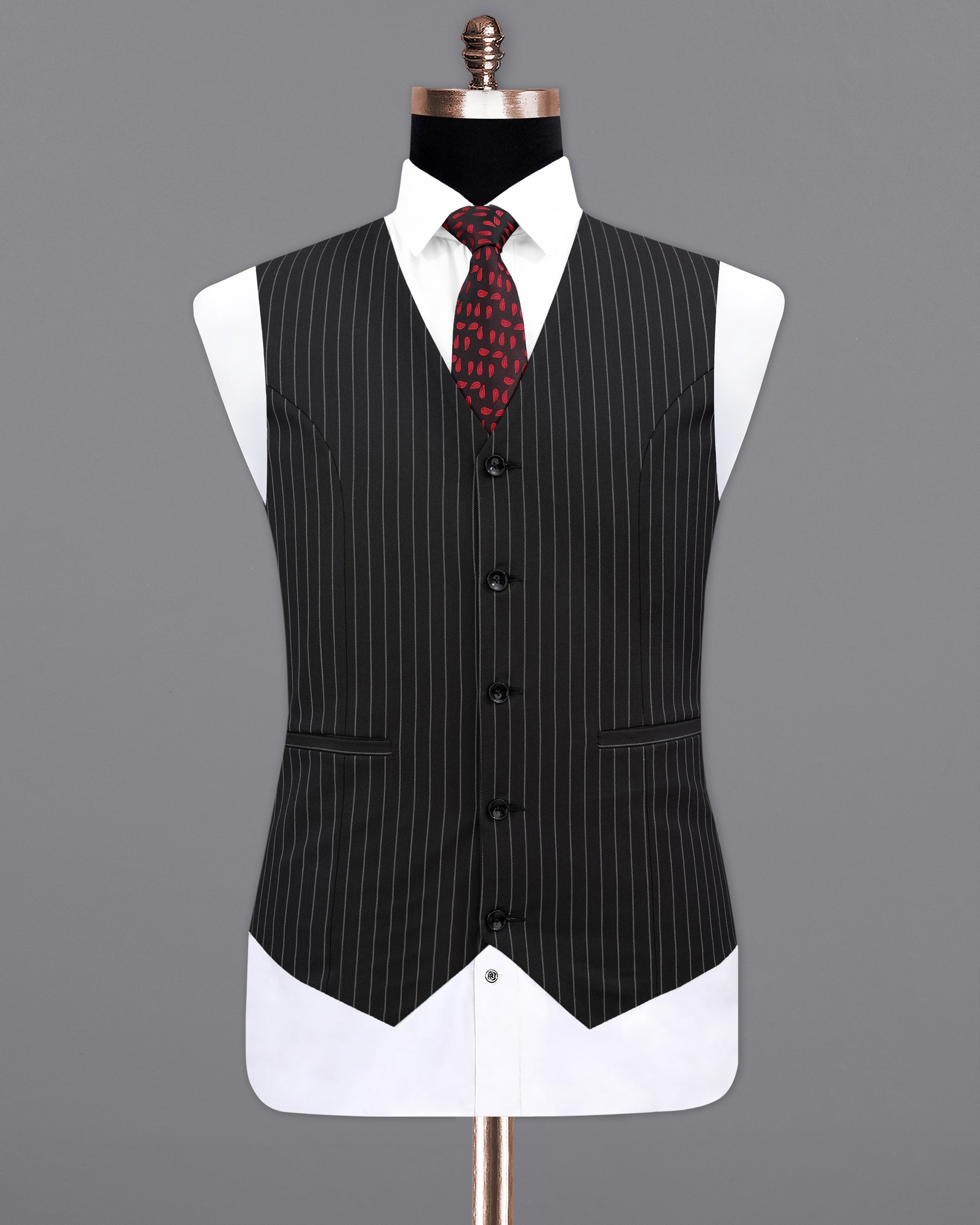 Jade Black Striped Waistcoat V2100-36, V2100-38, V2100-40, V2100-42, V2100-44, V2100-46, V2100-48, V2100-50, V2100-52, V2100-54, V2100-56, V2100-58, V2100-60