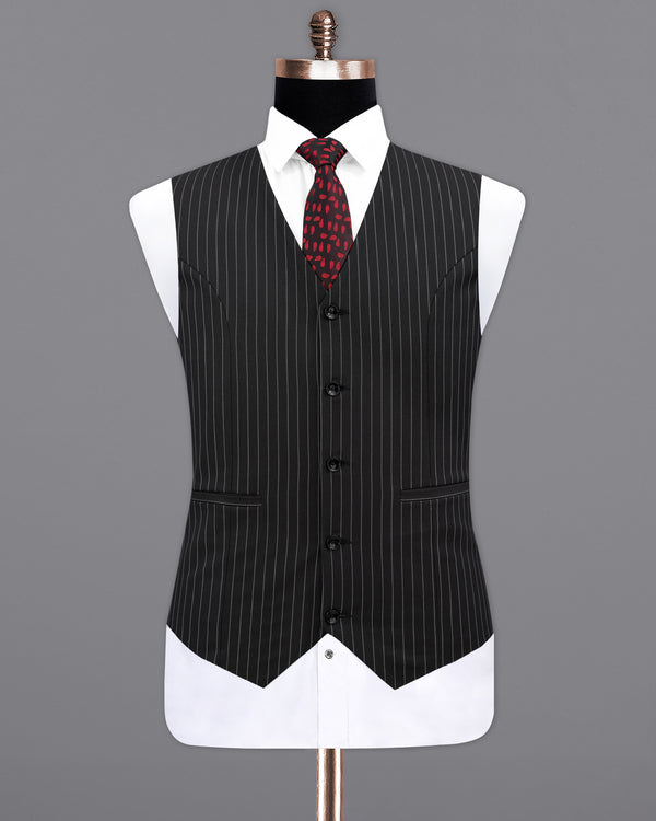 Jade Black Striped Waistcoat V2100-36, V2100-38, V2100-40, V2100-42, V2100-44, V2100-46, V2100-48, V2100-50, V2100-52, V2100-54, V2100-56, V2100-58, V2100-60