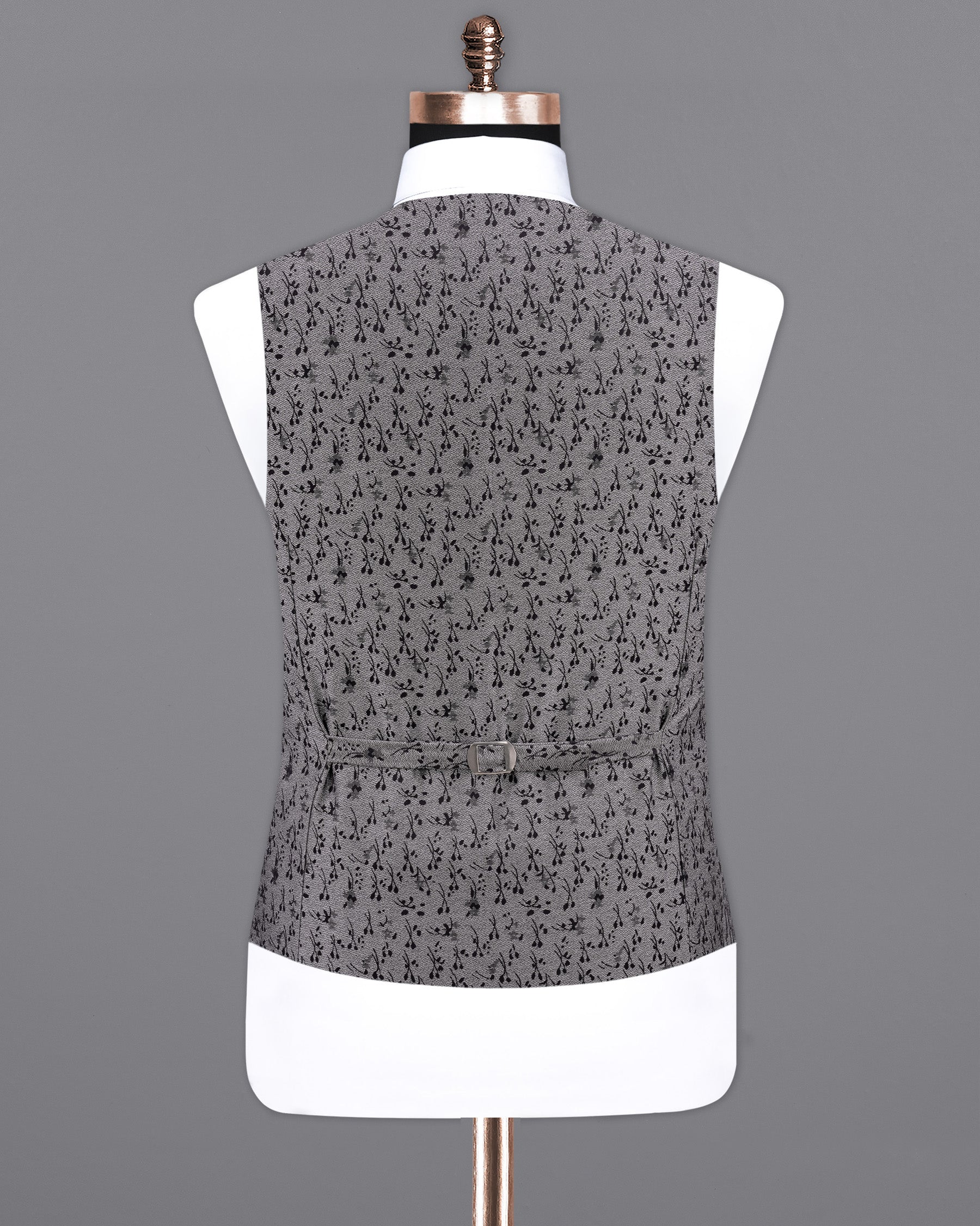 Flint Silver Ditzy Textured With Jade Black Waistcoat V2102-36, V2102-38, V2102-40, V2102-42, V2102-44, V2102-46, V2102-48, V2102-50, V2102-52, V2102-54, V2102-56, V2102-58, V2102-60