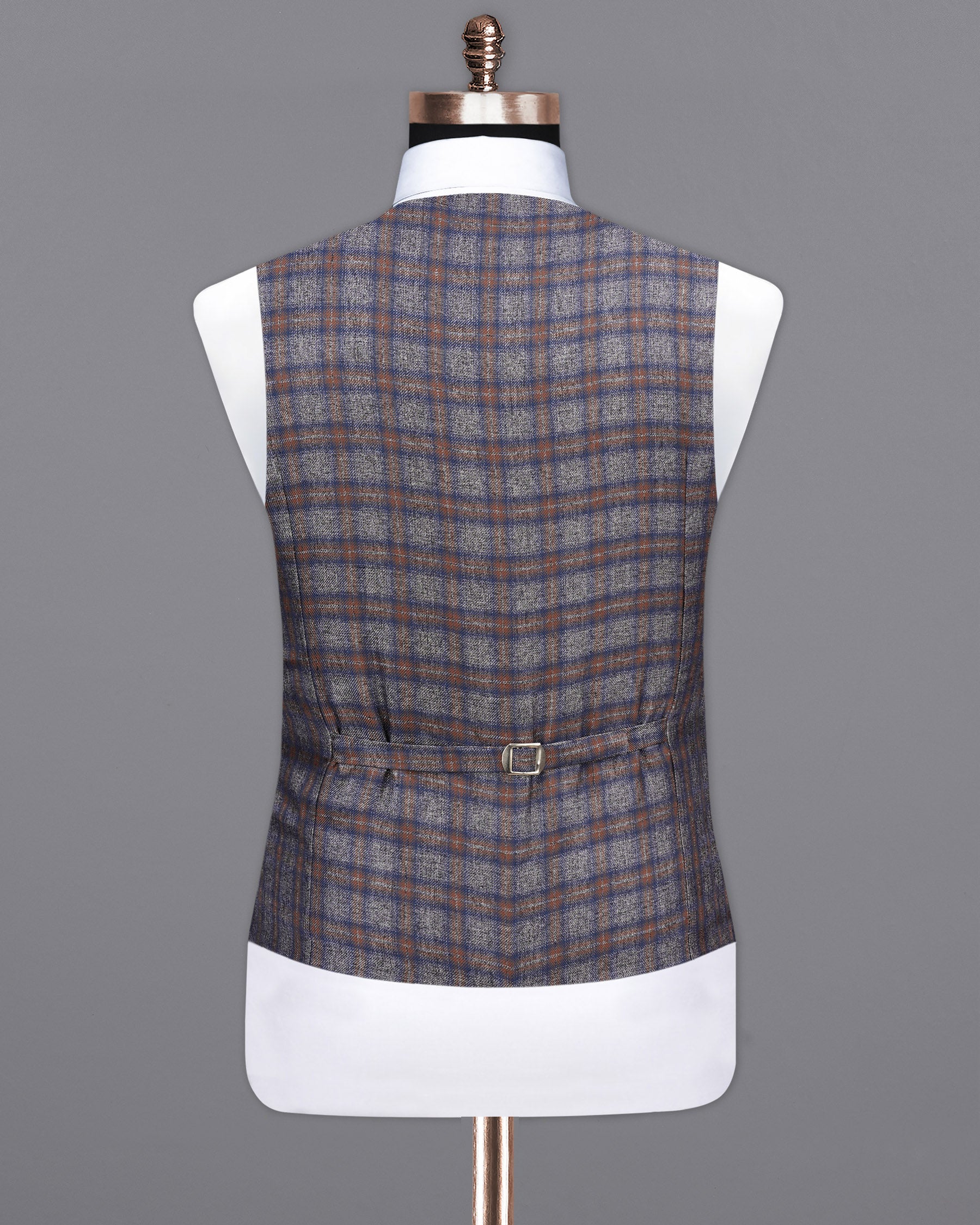 Fuscous Gray Checkered Waistcoat V2144-36, V2144-38, V2144-40, V2144-42, V2144-44, V2144-46, V2144-48, V2144-50, V2144-52, V2144-54, V2144-56, V2144-58, V2144-60