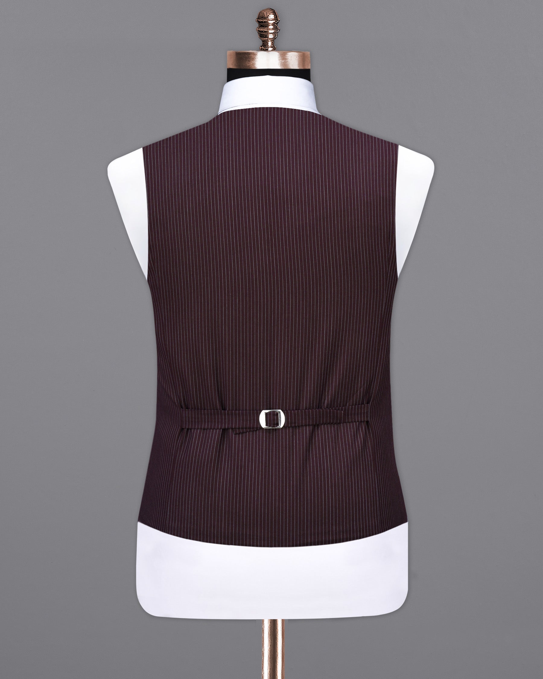 Eclipse Maroon with StarDust Gray Striped Waistcoat V2148-36, V2148-38, V2148-40, V2148-42, V2148-44, V2148-46, V2148-48, V2148-50, V2148-52, V2148-54, V2148-56, V2148-58, V2148-60