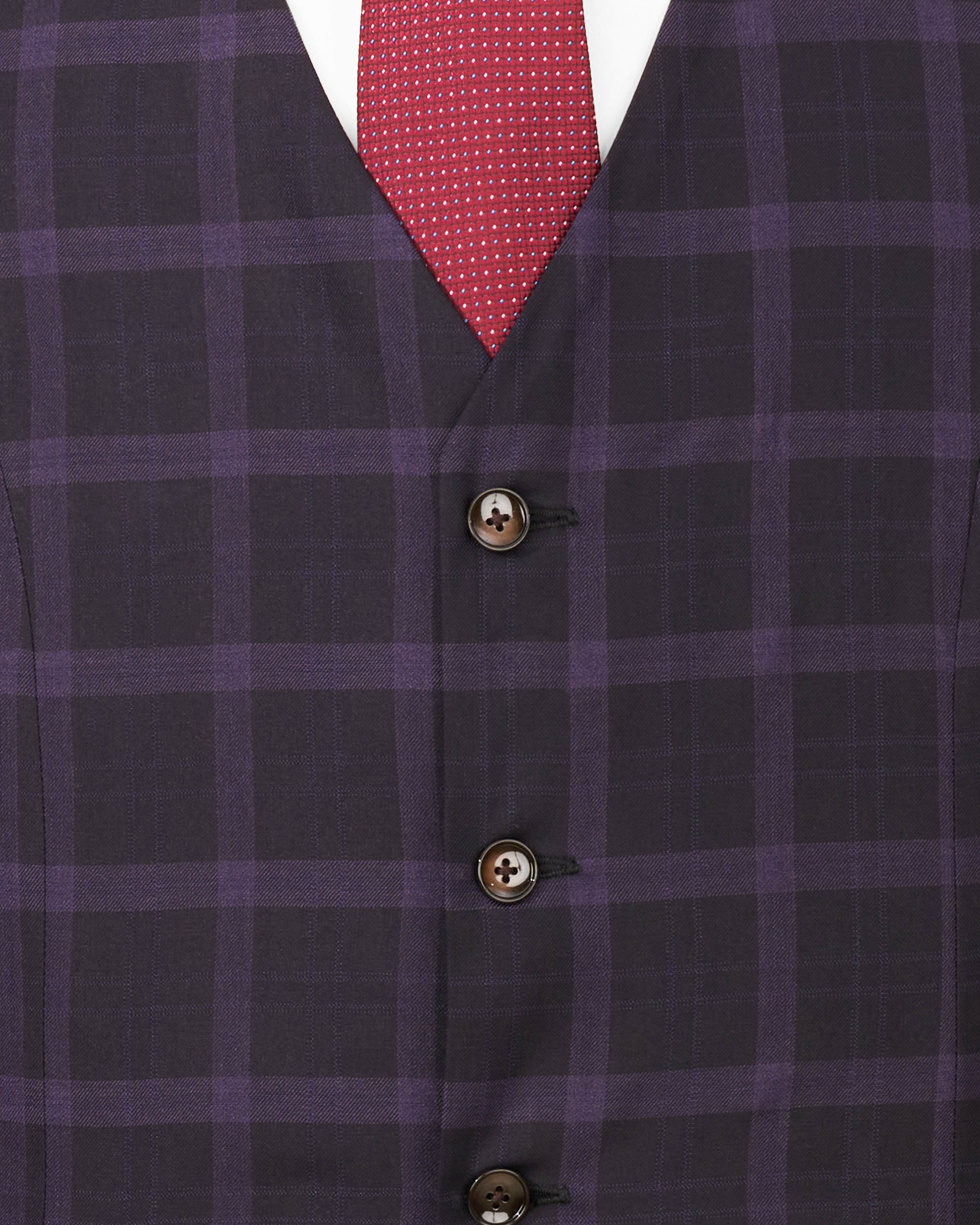 Melanzane Violet and Mortar Purple Plaid Waistcoat V2258-36, V2258-38, V2258-40, V2258-42, V2258-44, V2258-46, V2258-48, V2258-50, V2258-52, V2258-54, V2258-56, V2258-58, V2258-60