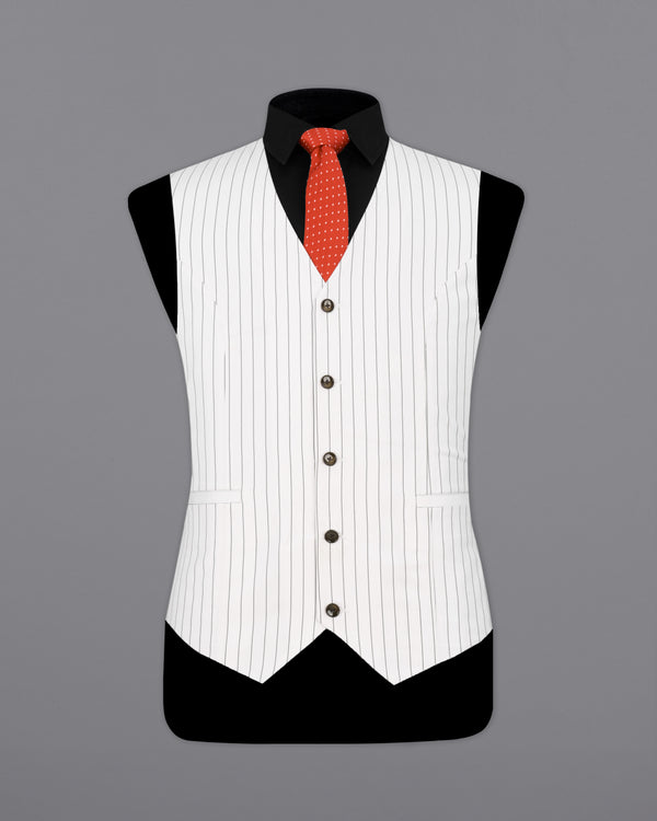 Bright White Striped Waistcoat V2303-36, V2303-38, V2303-40, V2303-42, V2303-44, V2303-46, V2303-48, V2303-50, V2303-52, V2303-54, V2303-56, V2303-58, V2303-60