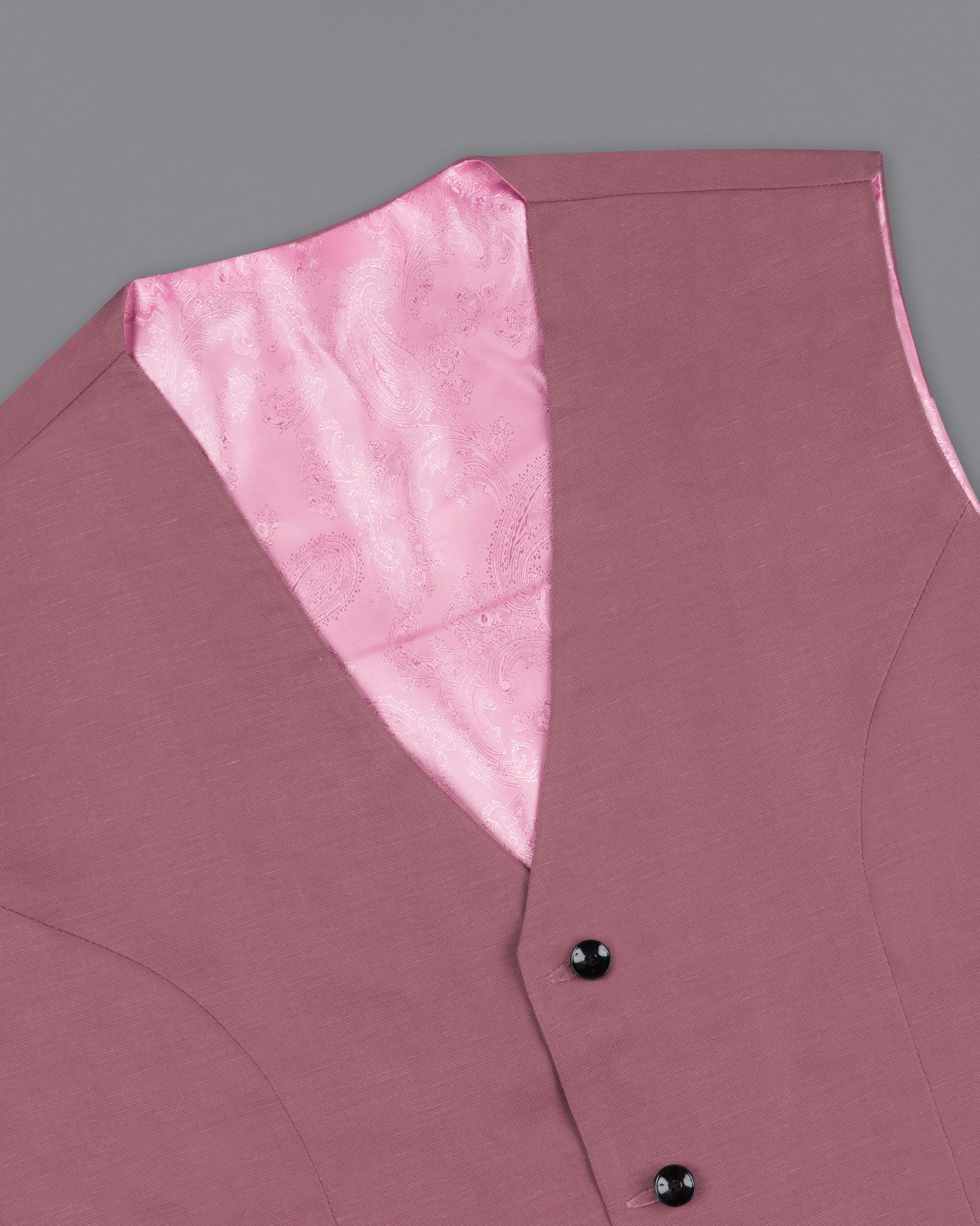 Dark Chestnut Pink  Linen Waistcoat V2313-36, V2313-38, V2313-40, V2313-42, V2313-44, V2313-46, V2313-48, V2313-50, V2313-52, V2313-54, V2313-56, V2313-58, V2313-60