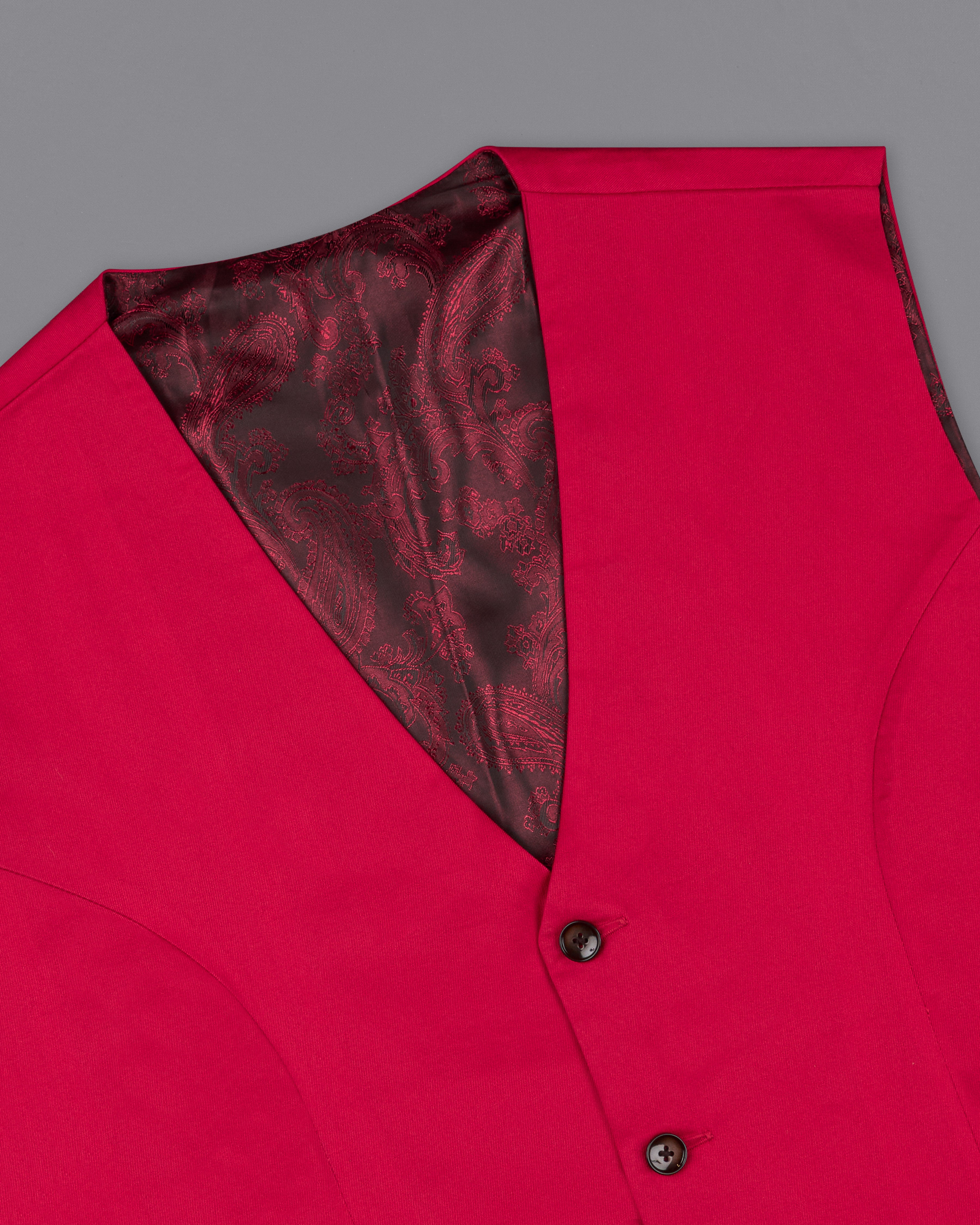 Shiraz Red Premium Cotton Waistcoat V2325-36, V2325-38, V2325-40, V2325-42, V2325-44, V2325-46, V2325-48, V2325-50, V2325-52, V2325-54, V2325-56, V2325-58, V2325-60