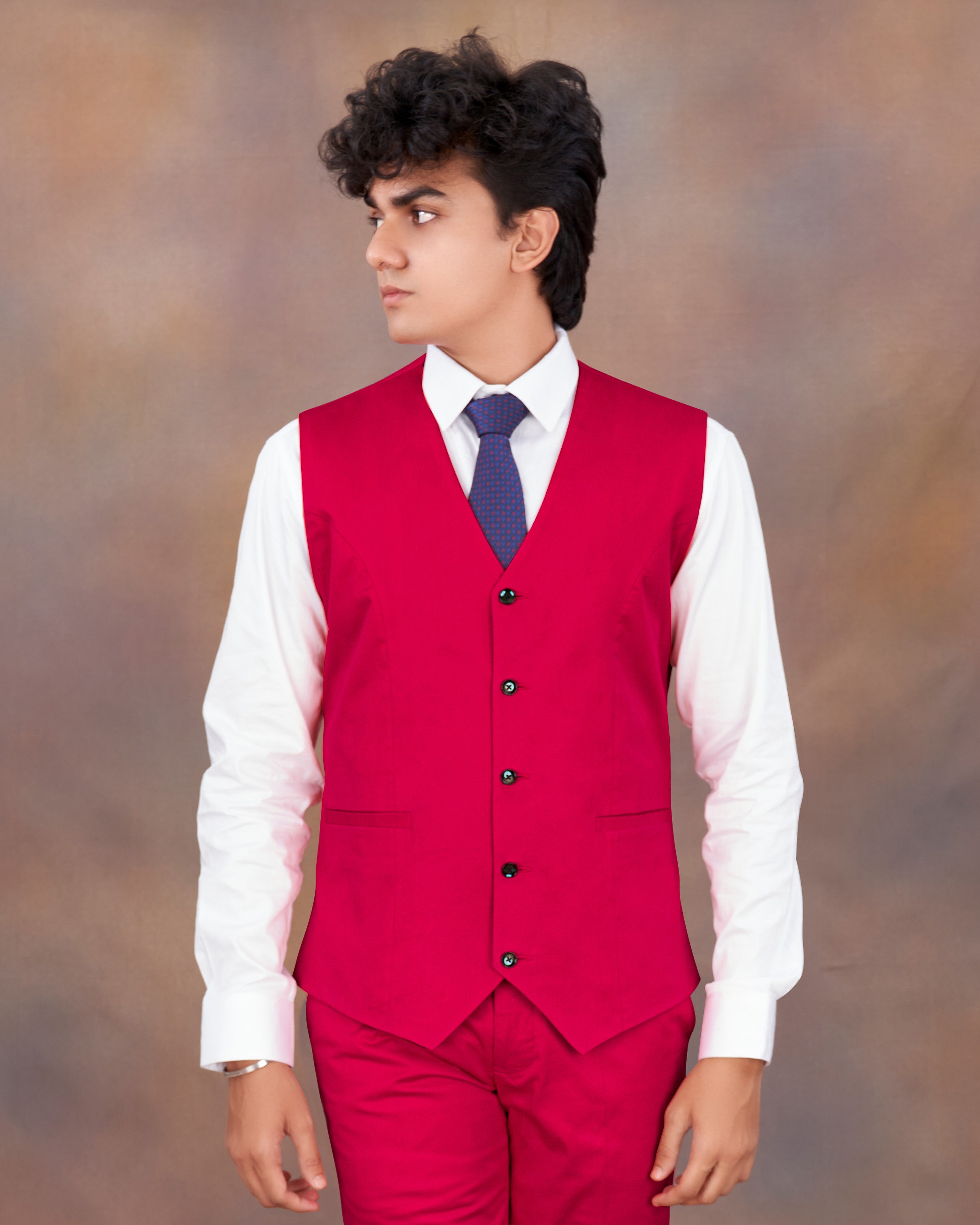 Shiraz Red Premium Cotton Waistcoat V2325-36, V2325-38, V2325-40, V2325-42, V2325-44, V2325-46, V2325-48, V2325-50, V2325-52, V2325-54, V2325-56, V2325-58, V2325-60